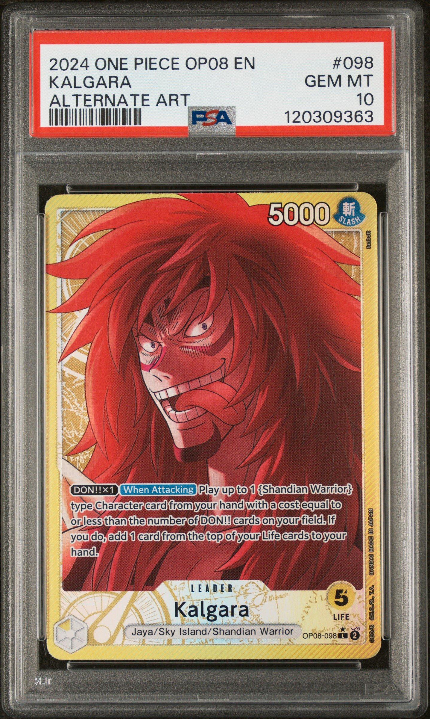 2024 One Piece Op08-two Legends 098 Kalgara Alternate Art PSA 10