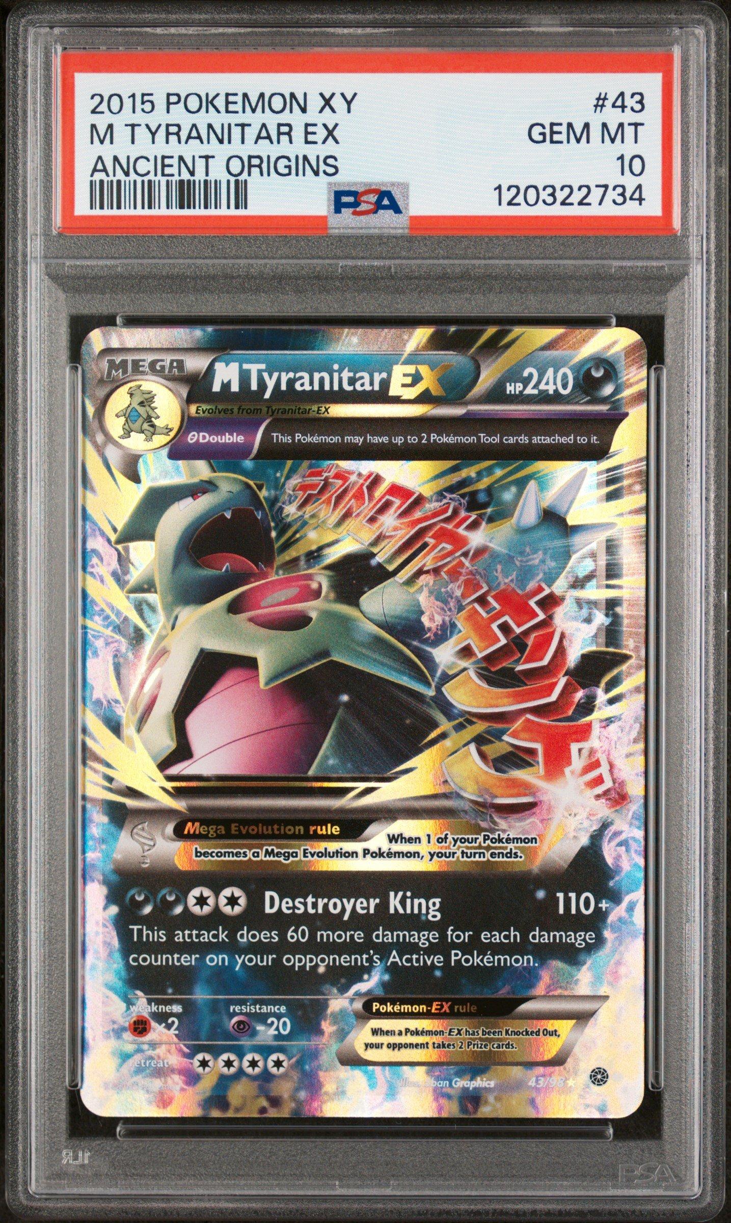 2015 Pokemon Xy Ancient Origins 43 M Tyranitar Ex PSA