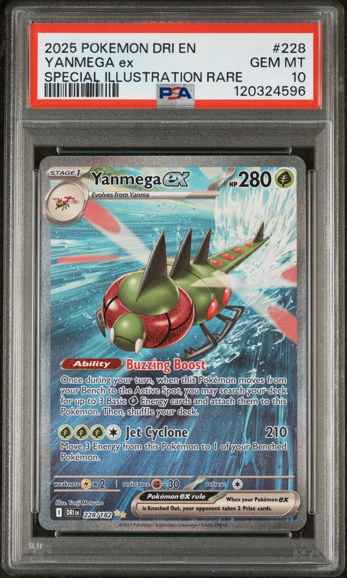 2025 Pokemon Dri En-destined Rivals 228 Yanmega Ex Special Illustration Rare PSA