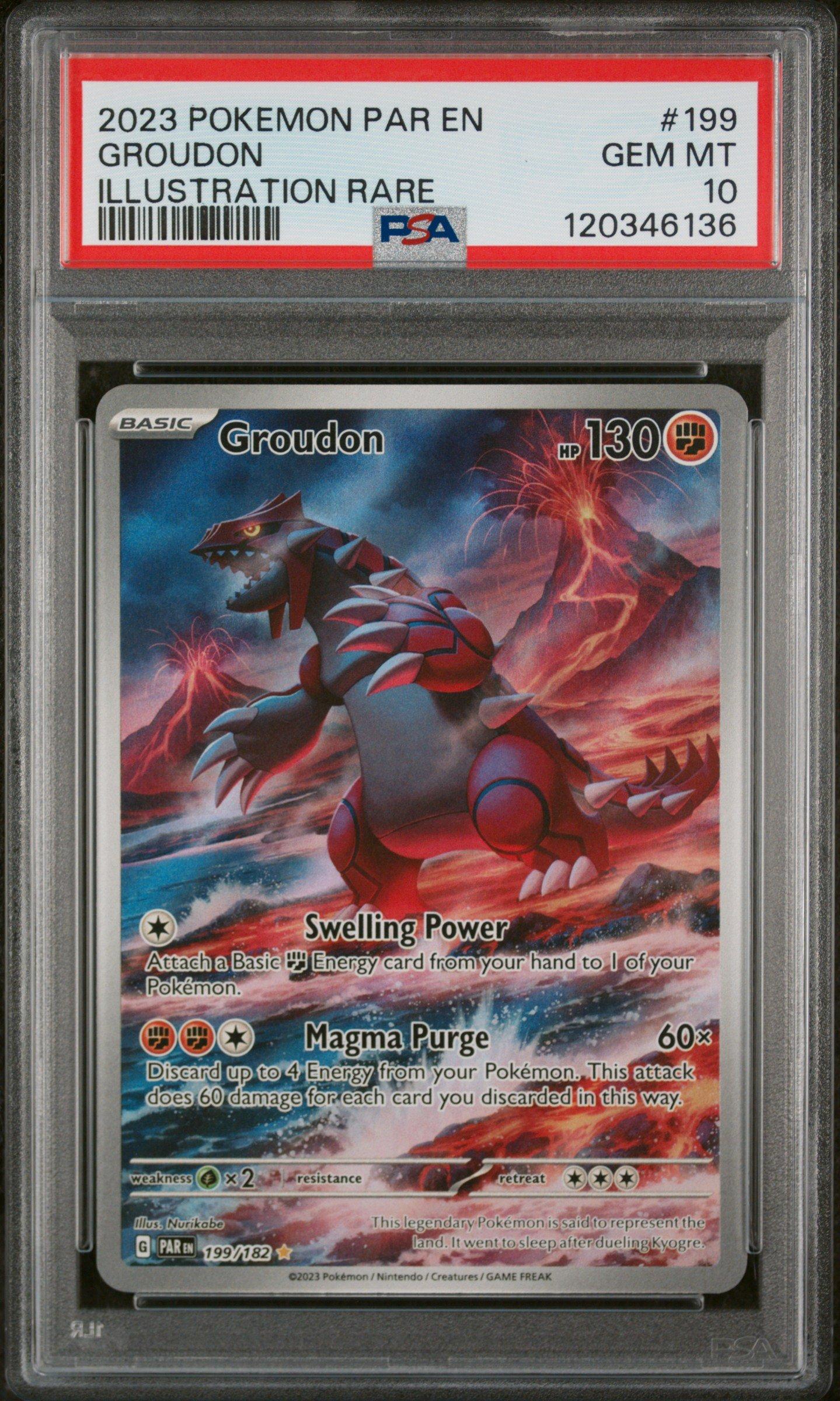 2023 Pokemon Par En-paradox Rift 199 Groudon Illustration Rare PSA