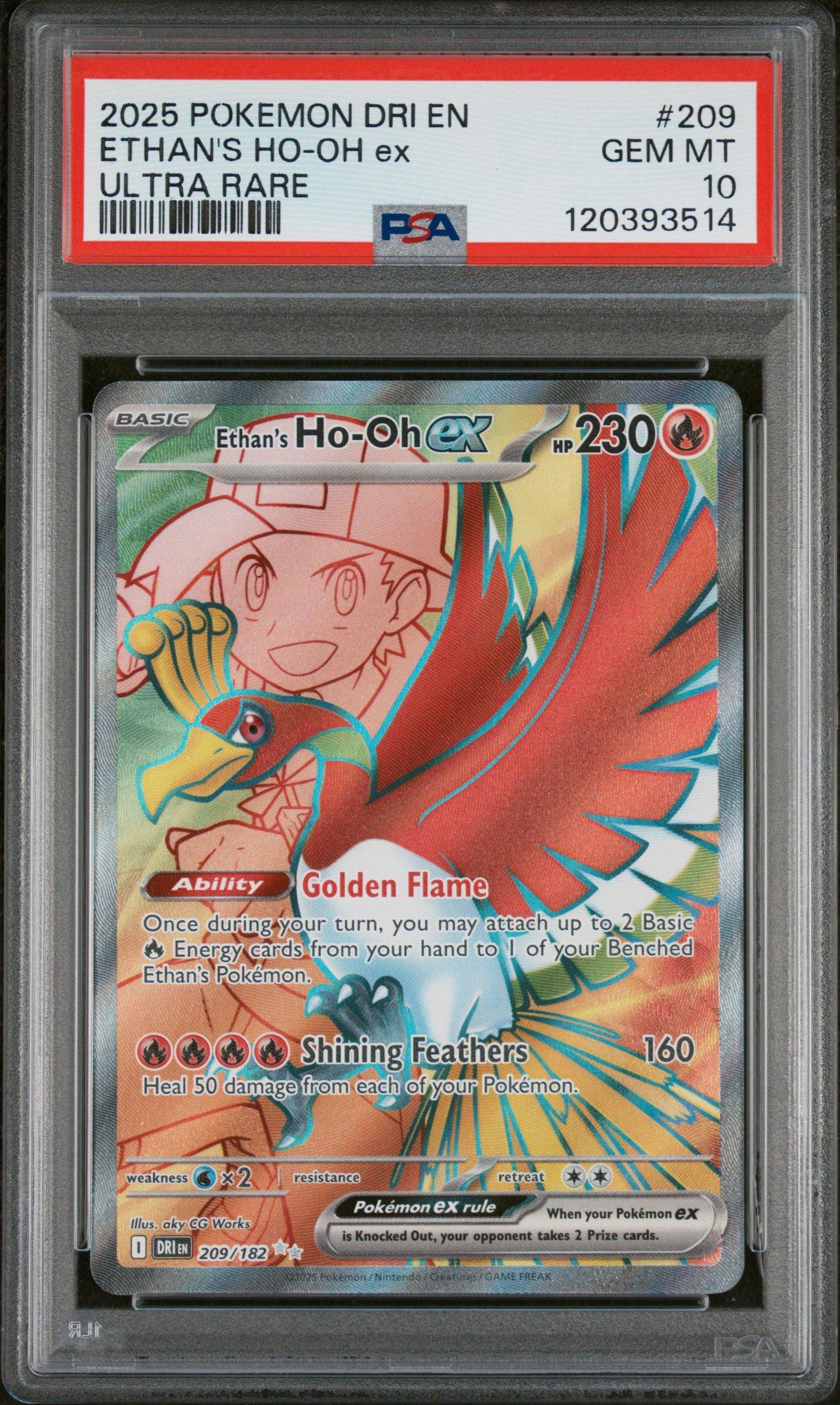 2025 Pokemon Dri En-destined Rivals 209 Ethan's Ho-oh Ex Ultra