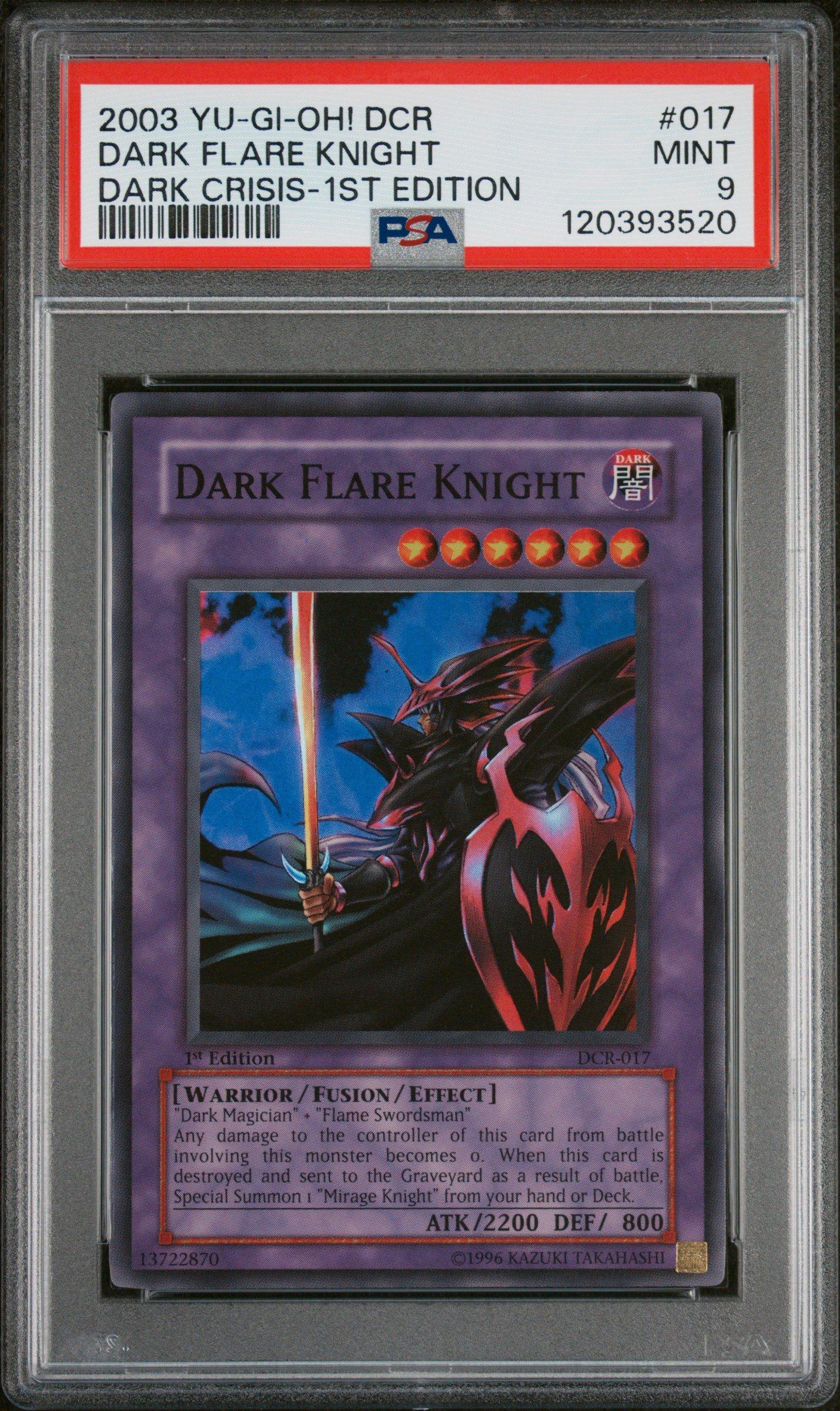 2003 Yu-gi-oh! Dcr-dark Crisis 017 Dark Flare Knight 1st Edition PSA 9