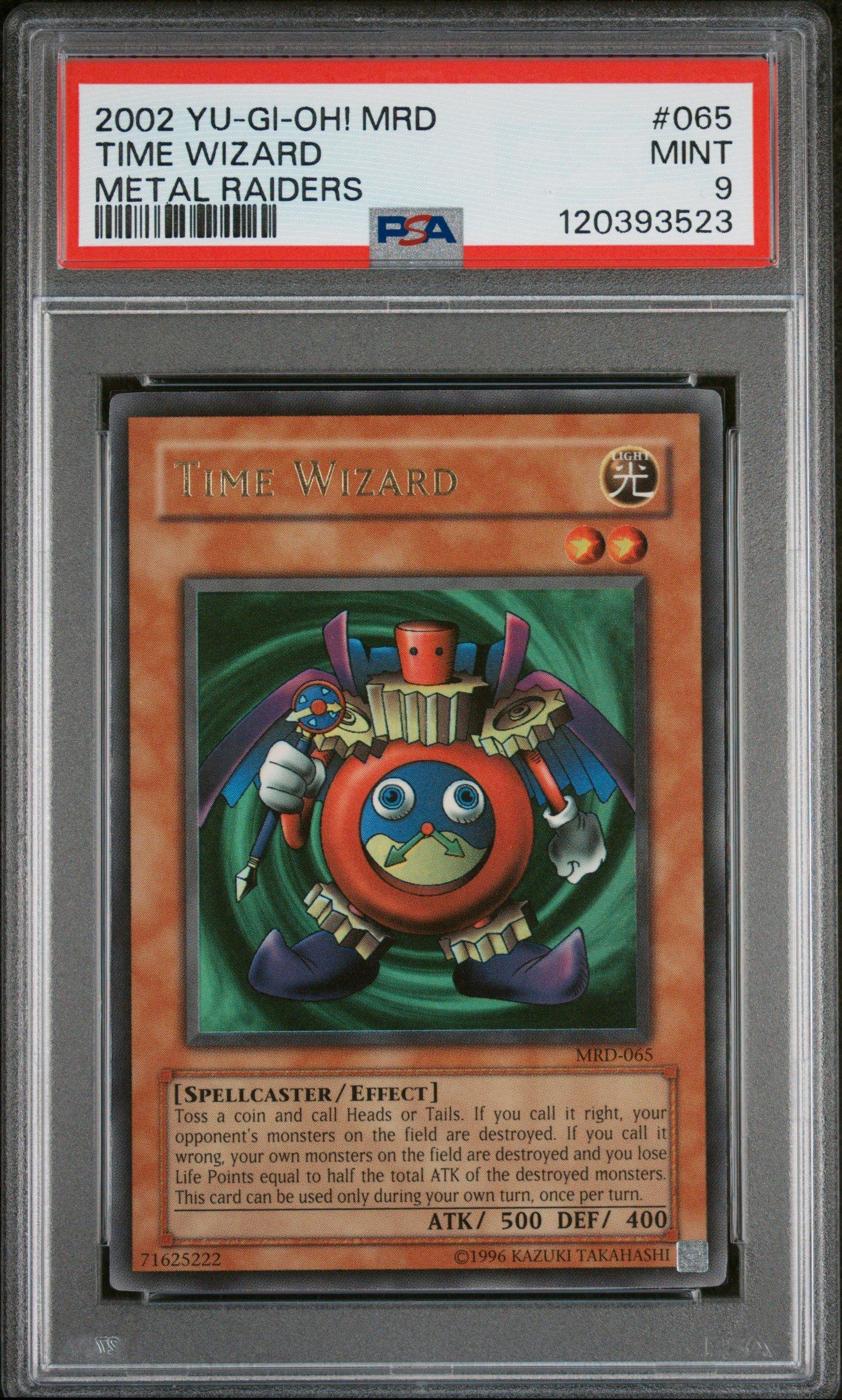 2002 Yu-gi-oh! Mrd-metal Raiders 065 Time Wizard PSA 9