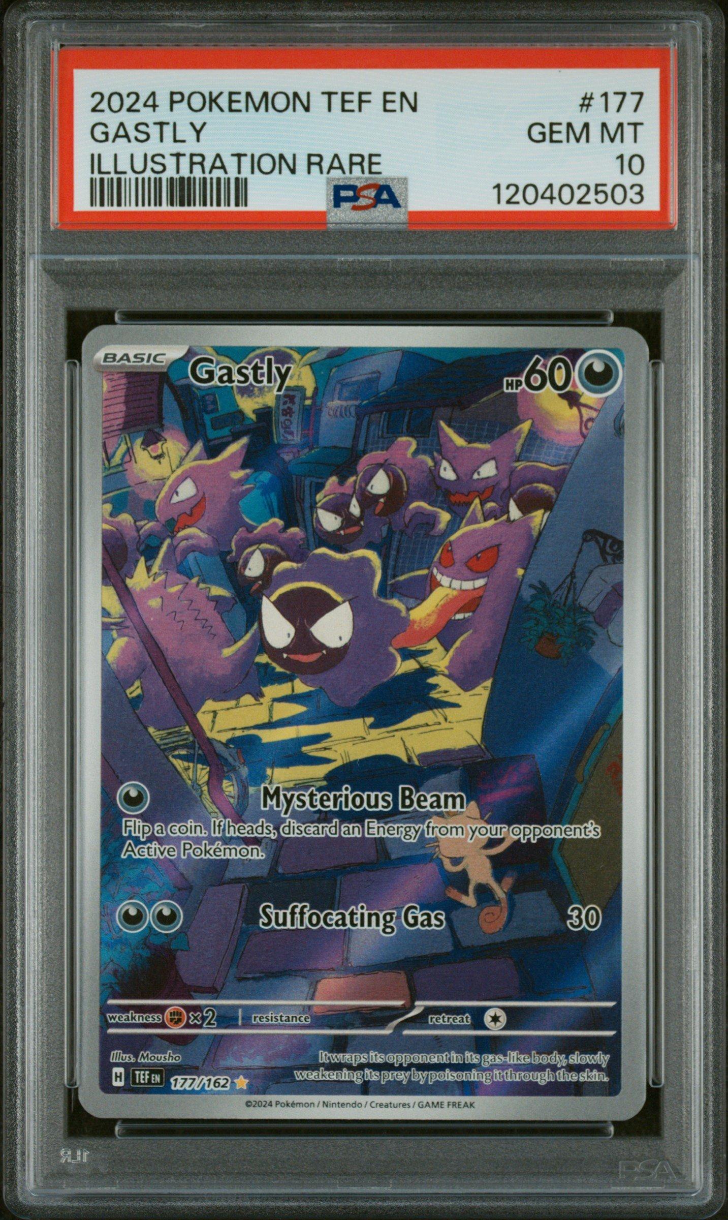 2024 Pokemon Tef En-temporal Forces 177 Gastly Illustration Rare PSA 10  Graded Card | GameStop