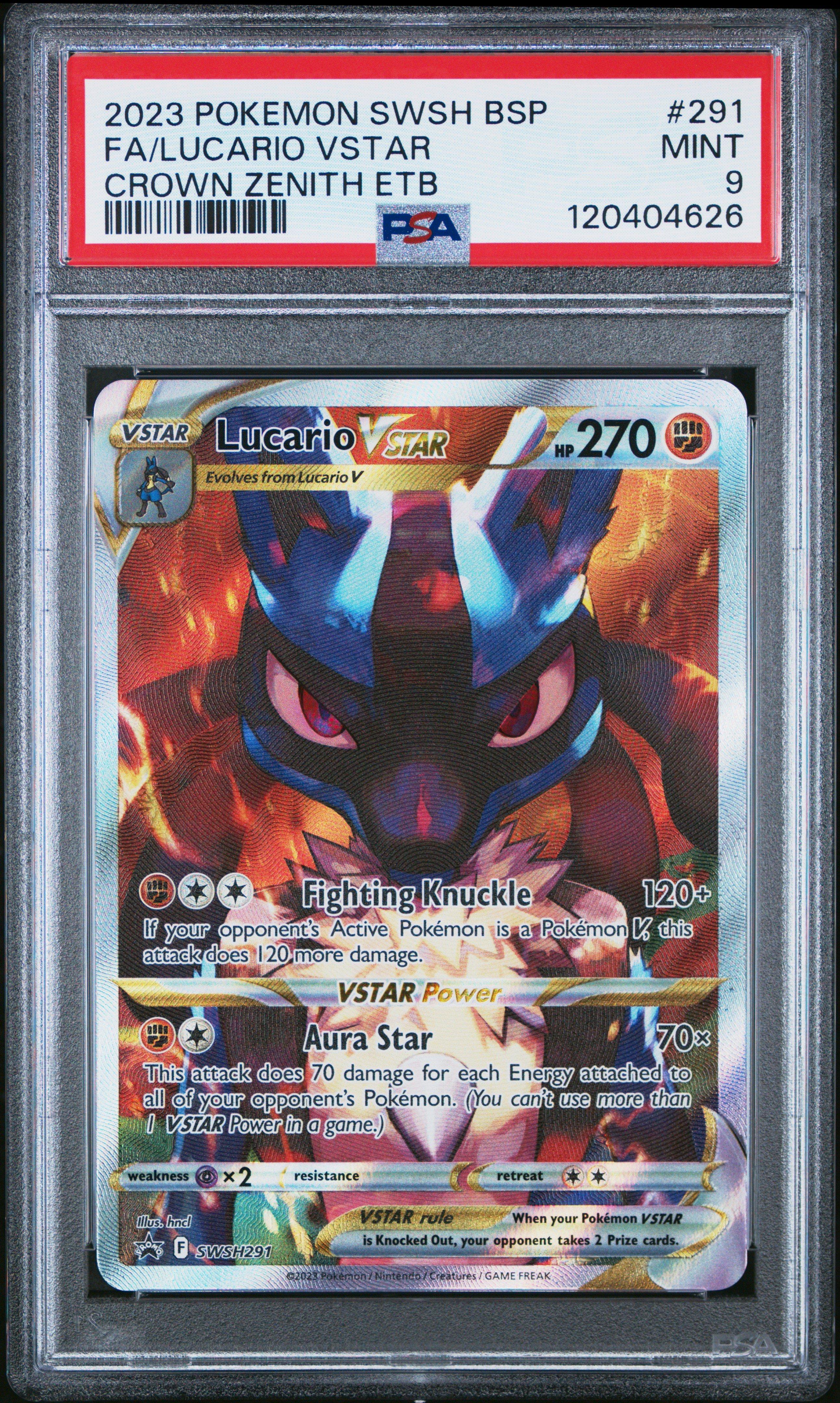 2023 Pokemon Swsh Black Star Promo 291 Full Art/lucario Vstar