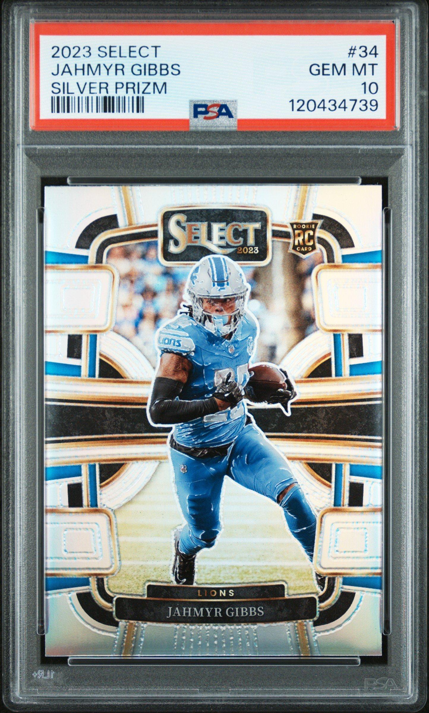 2023 Panini Select 34 Jahmyr Gibbs Silver Prizm PSA 10 | GameStop