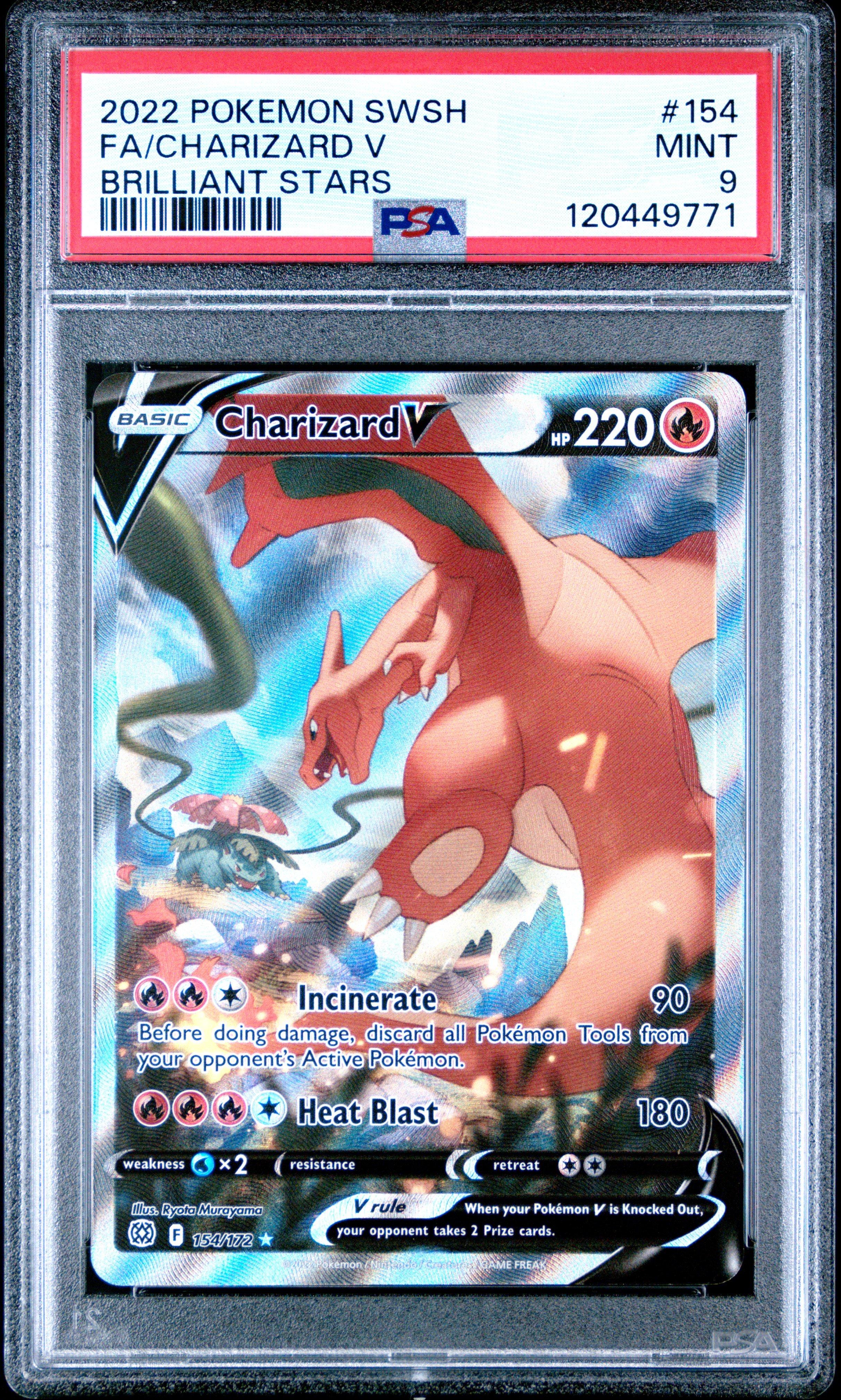 pokemon cards brilliant stars charizard AGS (MINT+ 9.5) Charizard V #154 main image 1