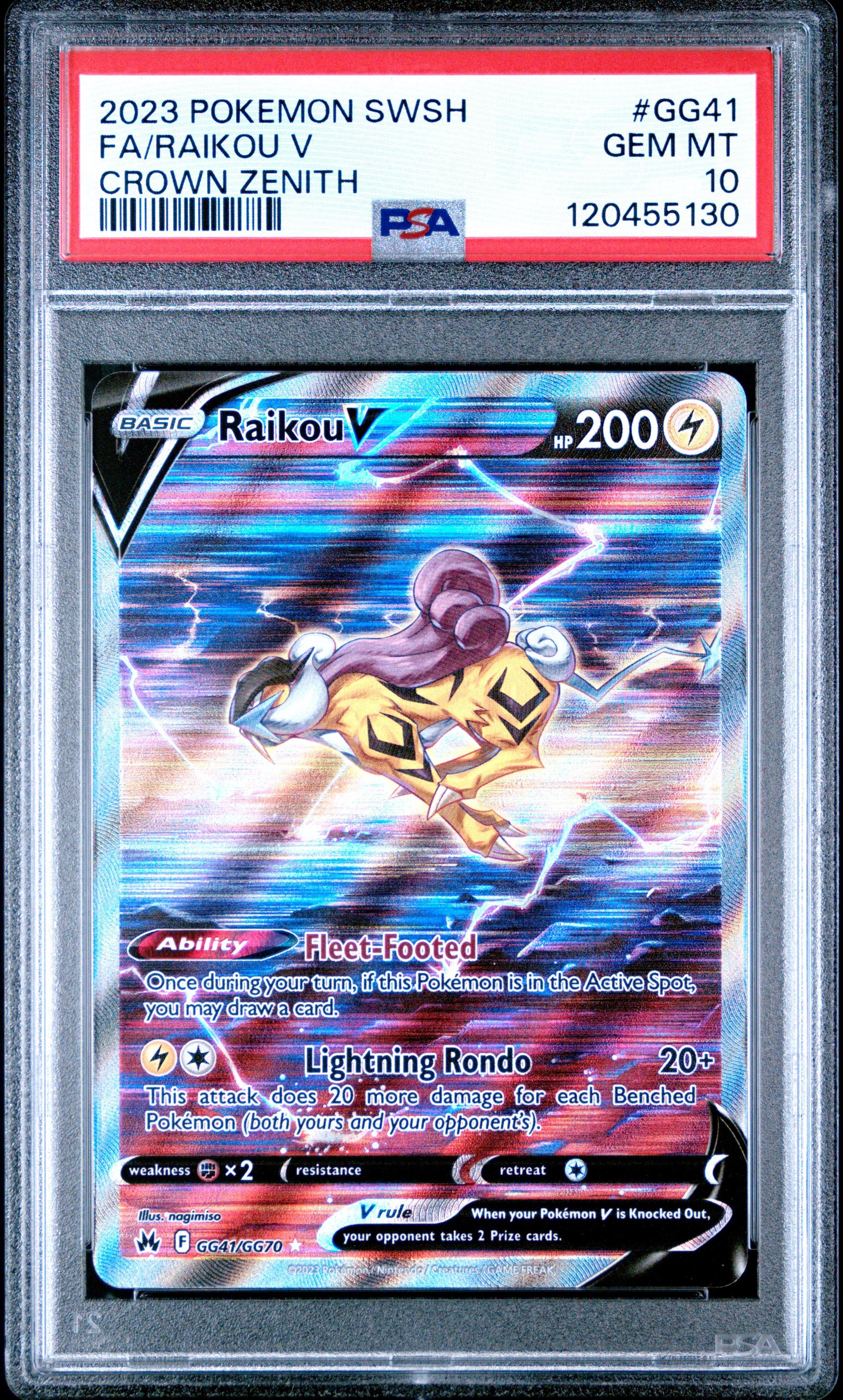 2023 Pokemon Sword And Shield Crown Zenith Gg41 Full Art/raikou V