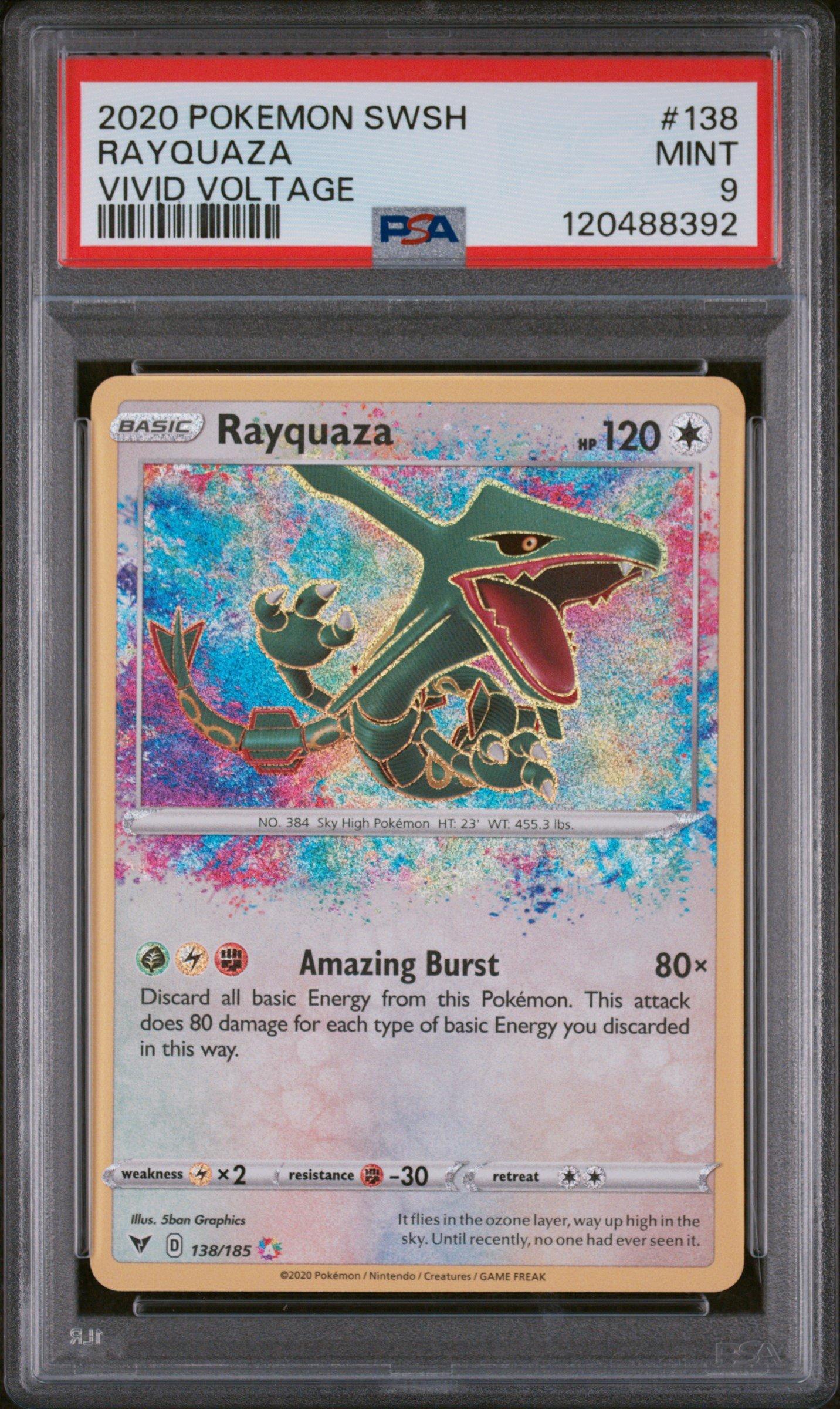 2020 Pokemon Sword & Shield Vivid Voltage 138 Rayquaza PSA 9