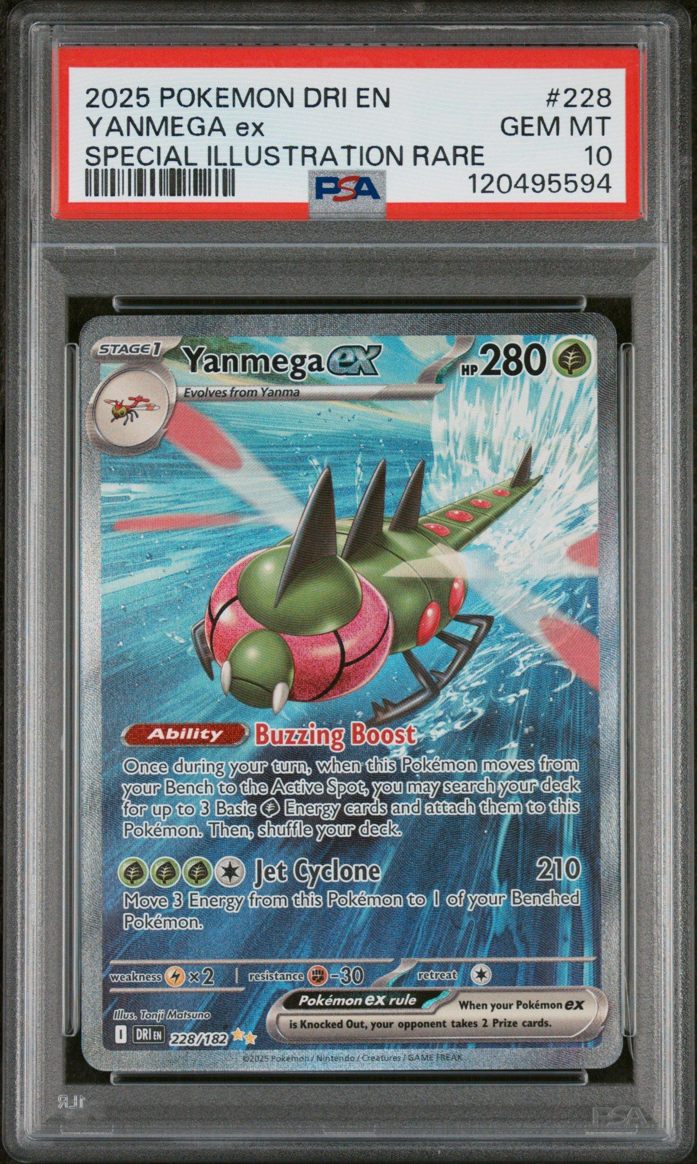2025 Pokemon Dri En-destined Rivals 228 Yanmega Ex Special Illustration Rare PSA