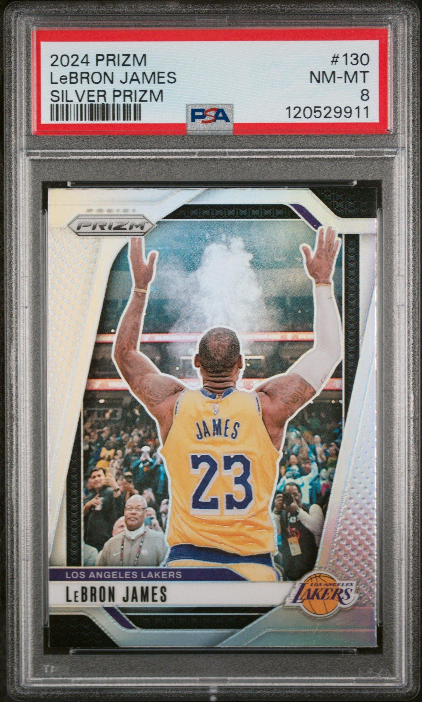 2024 Panini Prizm 130 Lebron James Silver Prizm PSA 8