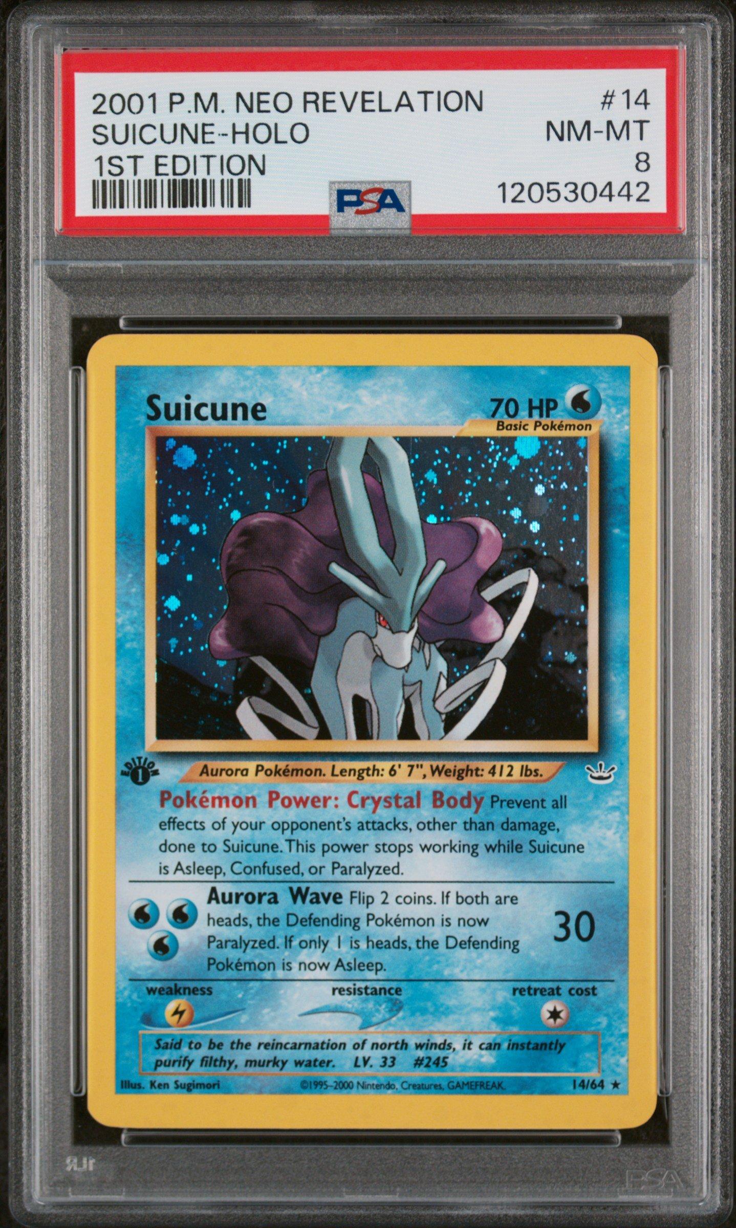 2001 Pokemon Neo Revelation 1st Edition 14 Suicune-holo PSA 8