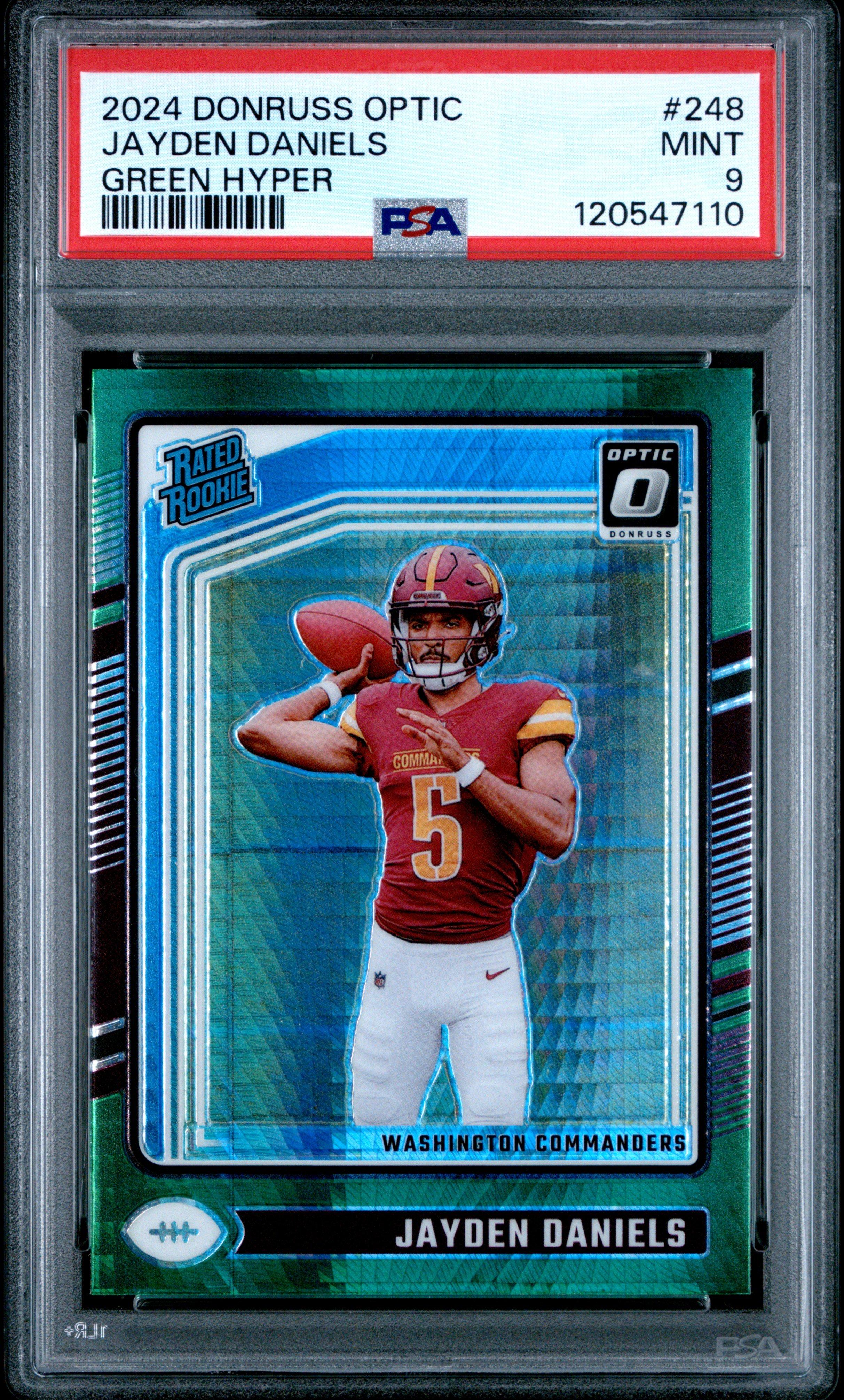 2024 Panini Donruss Optic 248 Jayden Daniels Green Hyper PSA