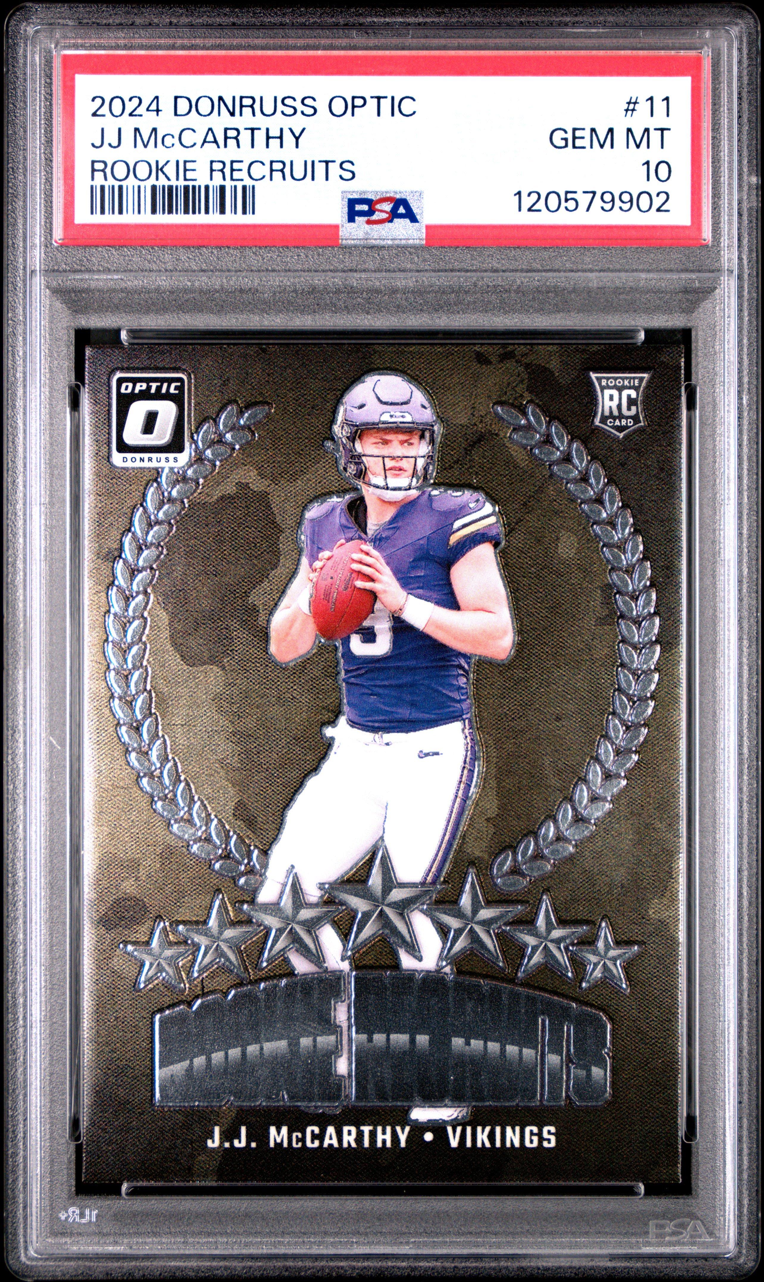 2024 Panini Donruss Optic Rookie Recruits 11 Jj Mccarthy PSA 10