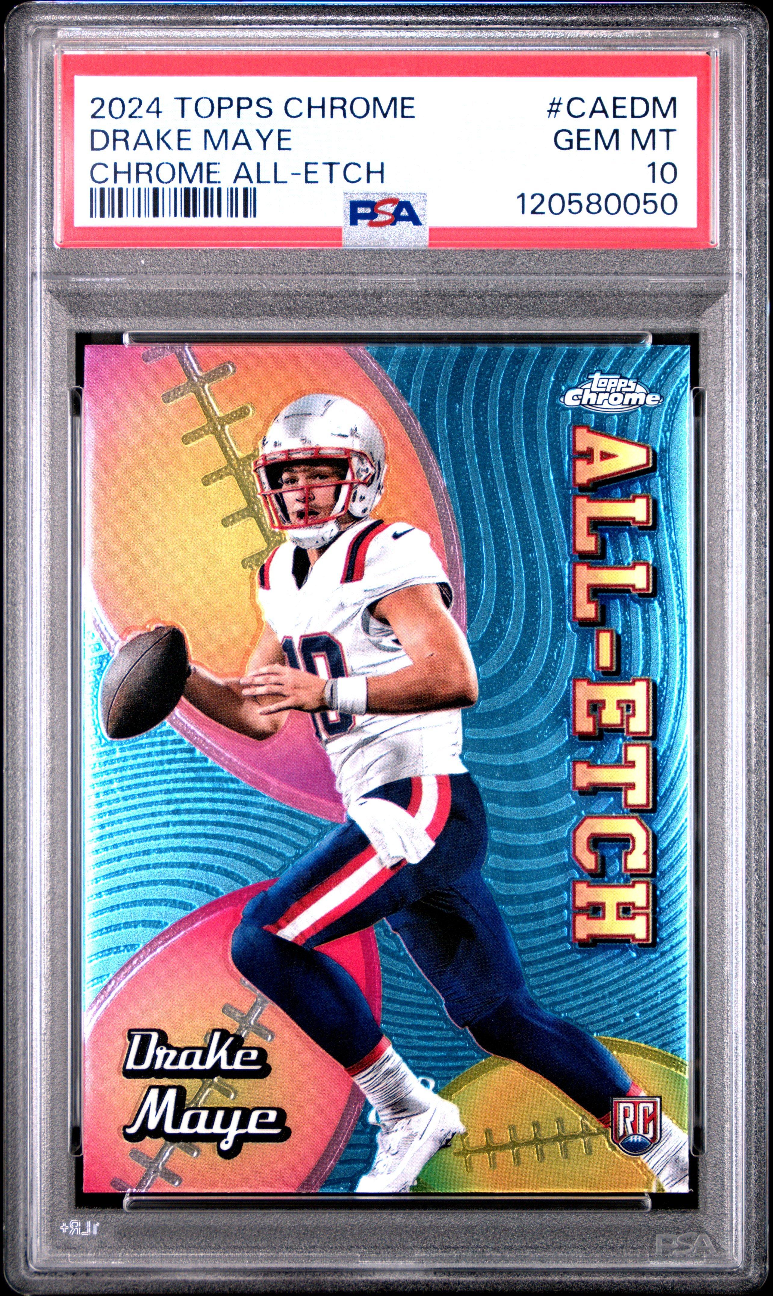 2024 Topps Chrome Chrome All-etch Caedm Drake Maye PSA 10