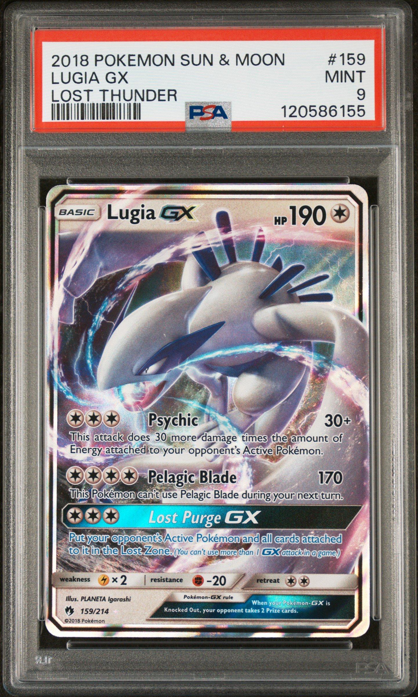 2018 Pokemon Sun & Moon Lost Thunder 159 Lugia Gx PSA
