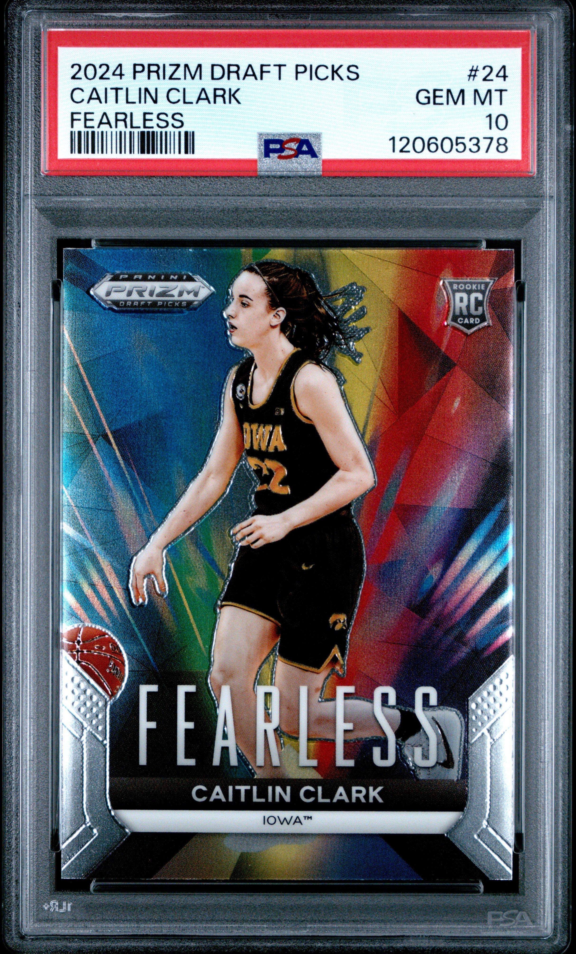 2024 Panini Prizm Draft Picks Fearless 24 Caitlin Clark PSA 10