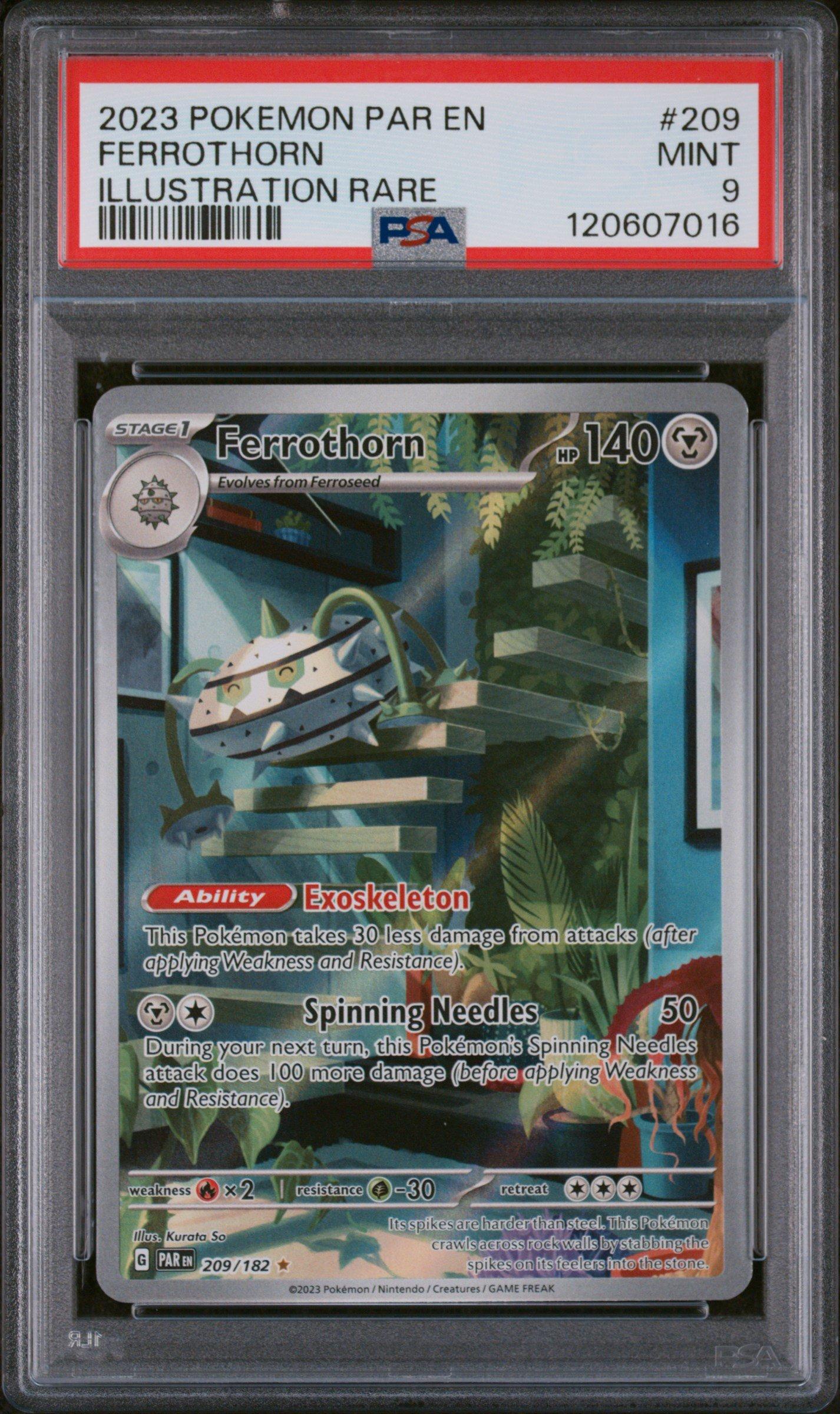 2023 Pokemon Par En-paradox Rift 209 Ferrothorn Illustration Rare PSA 9