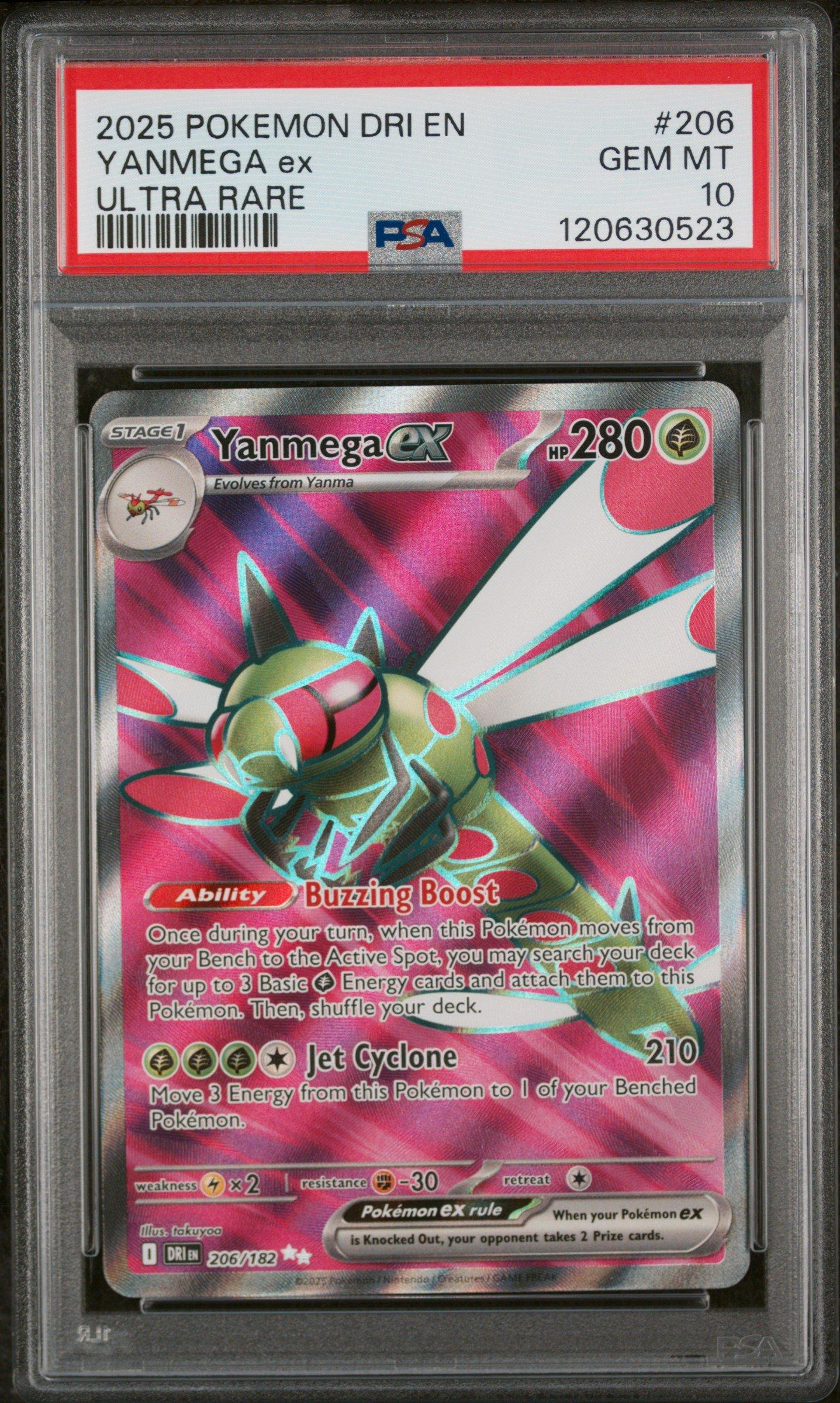 2025 Pokemon Dri En-destined Rivals 206 Yanmega Ex Ultra Rare PSA