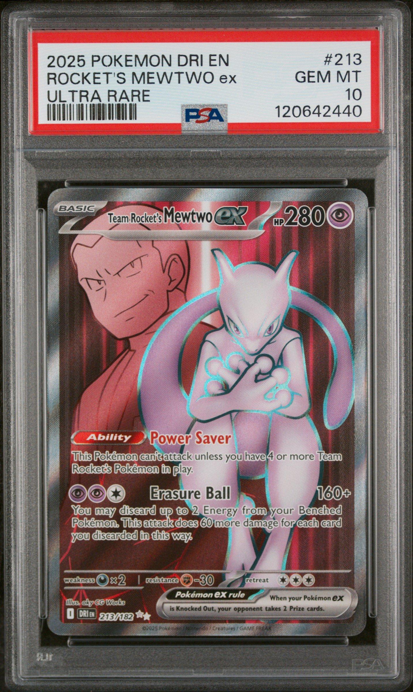 2025 Pokemon Dri En-destined Rivals 213 Team Rocket's Mewtwo Ex