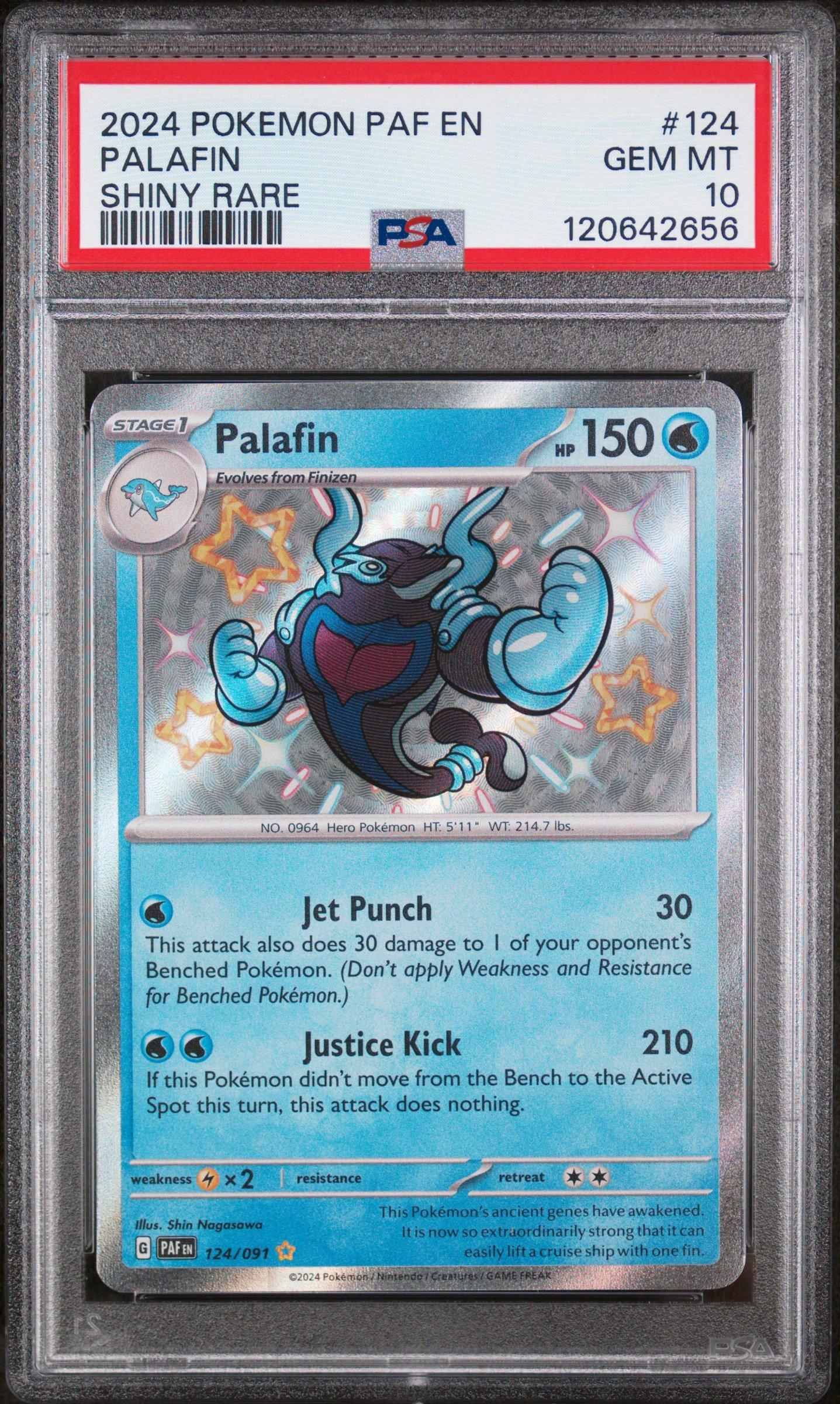 shiny palafin pokemon card S 229/190 sv4a Treasure ex Japanese Pokmon (Dont apply Weakness or Resistance for Benched Pokemon) Shiny Palafin S 229/190 SV4a