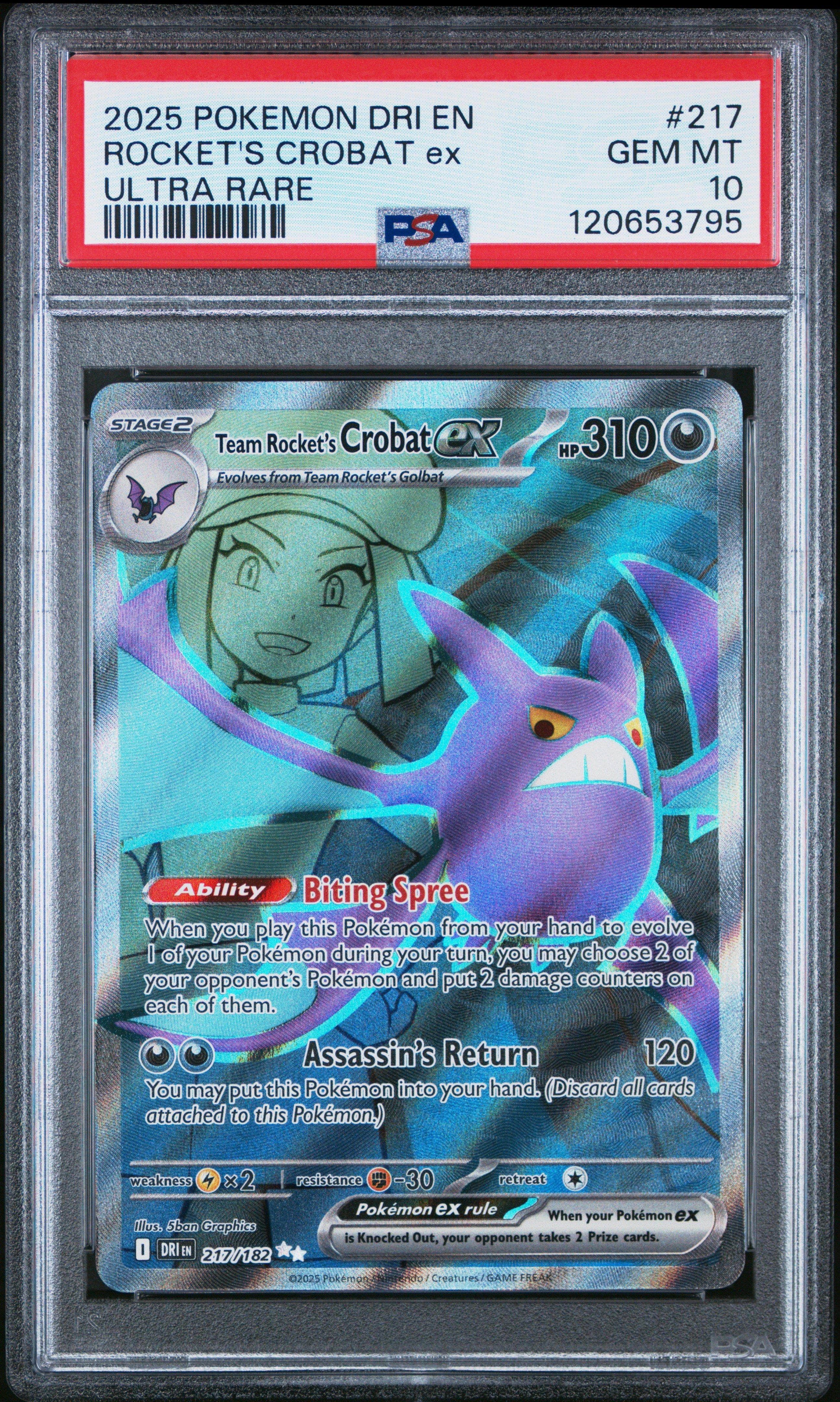 2025 Pokemon Dri En-destined Rivals 217 Team Rocket's Crobat Ex