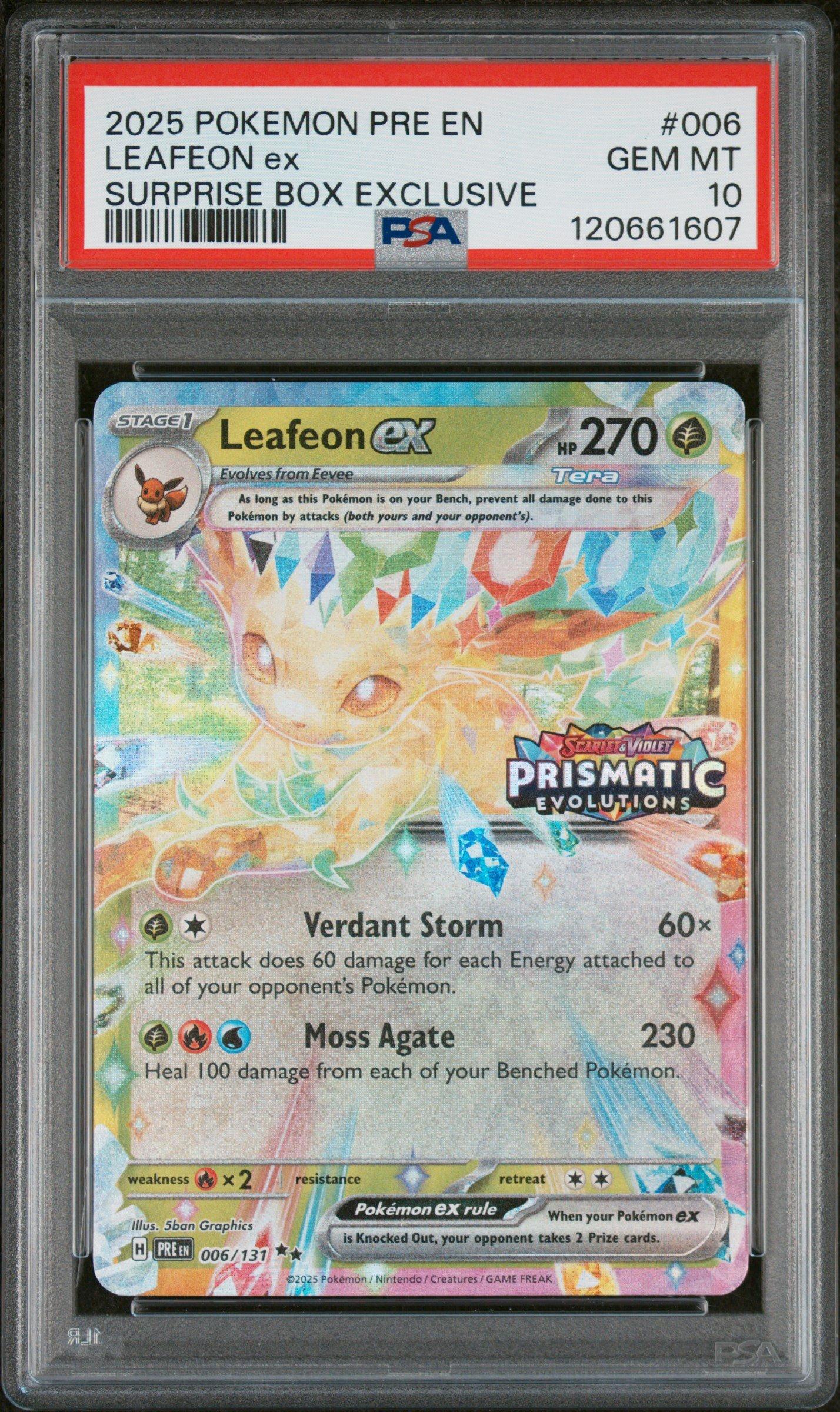 2025 Pokemon Pre En-prismatic Evolutions 006 Leafeon Ex Surprise