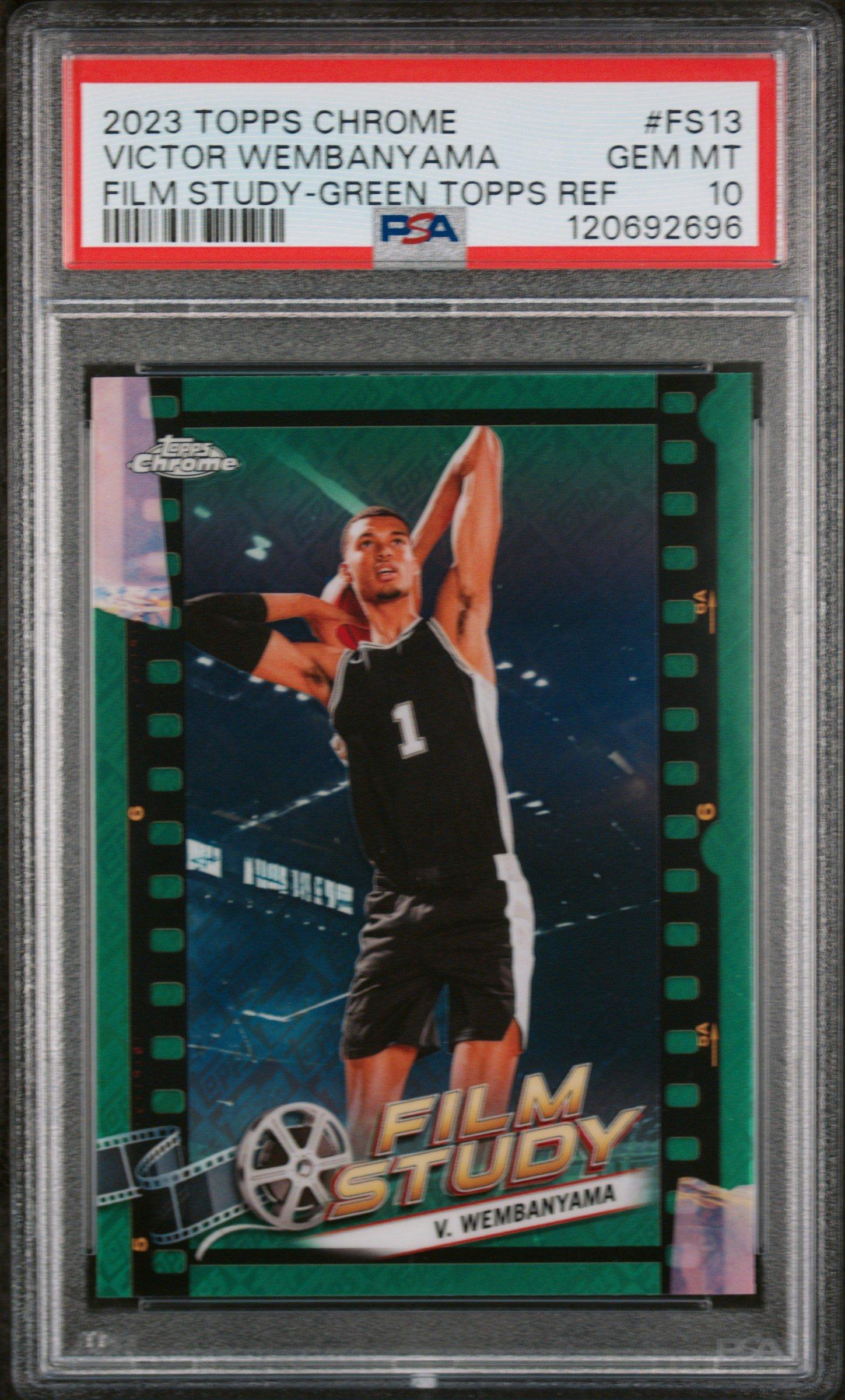 2023 Topps Chrome Film Study Fs13 Victor Wembanyama Green Topps Refractor PSA 10