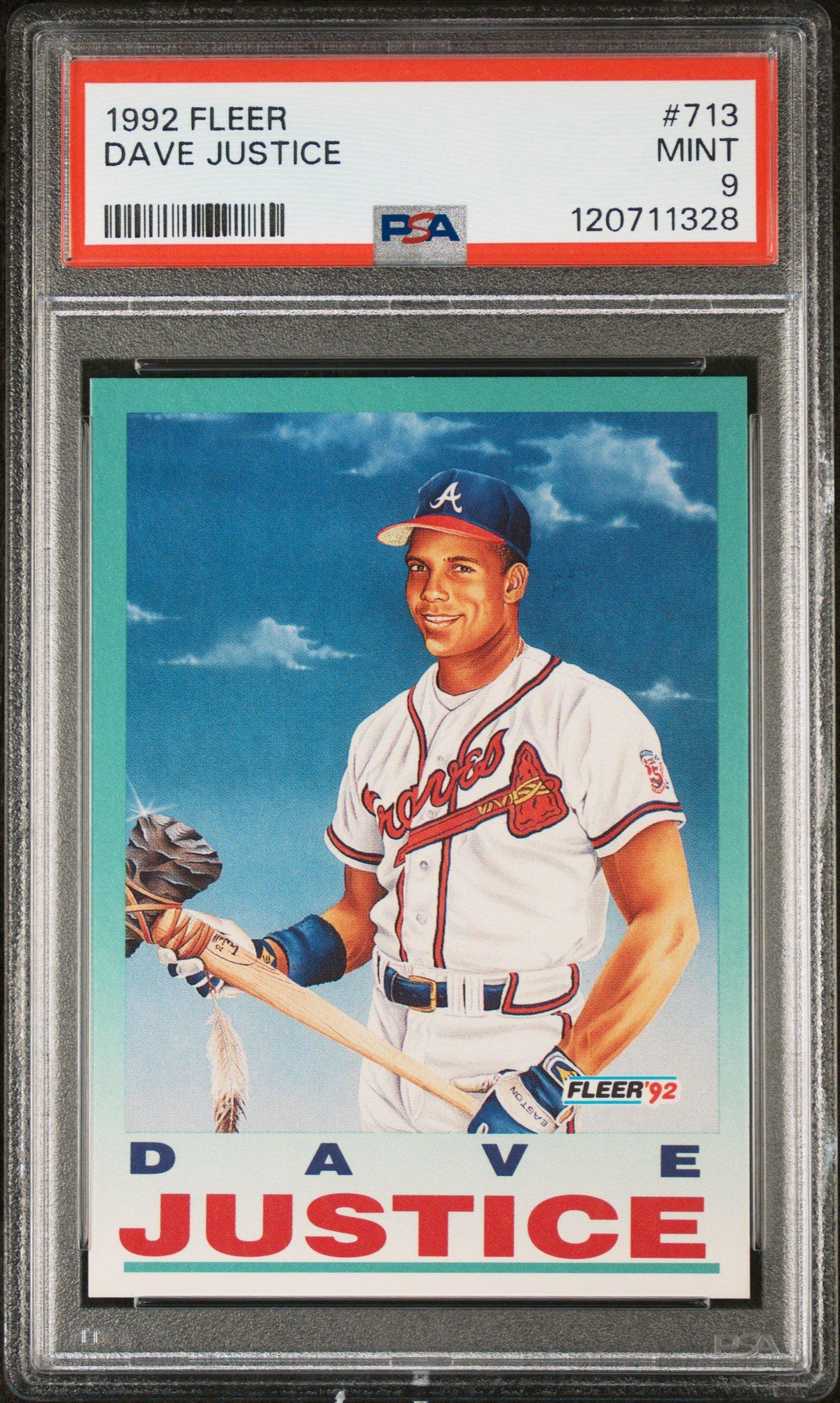 1992 Fleer 713 Dave Justice PSA 9
