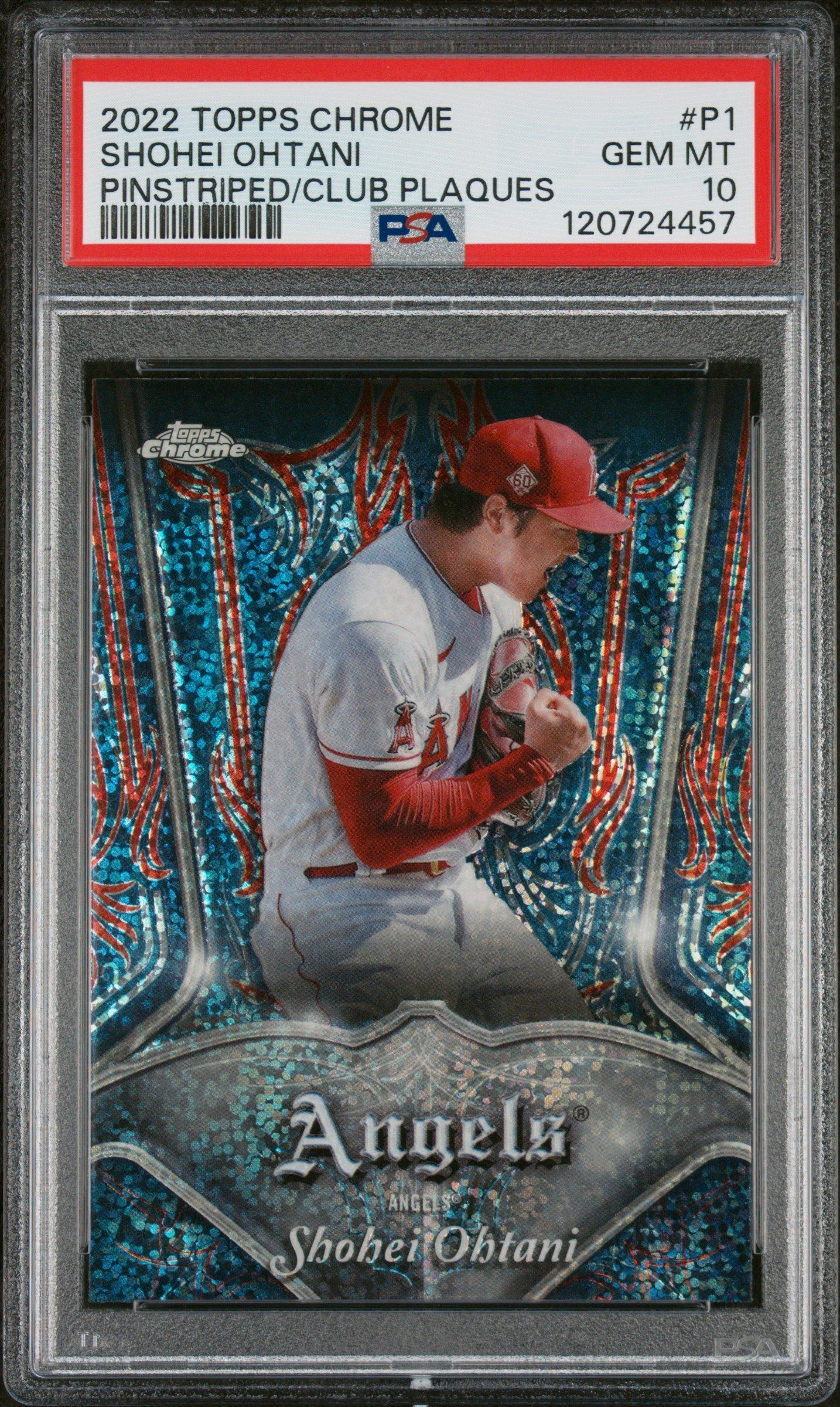 2022 Topps Chrome Pinstriped/club Plaques P1 Shohei Ohtani PSA 10