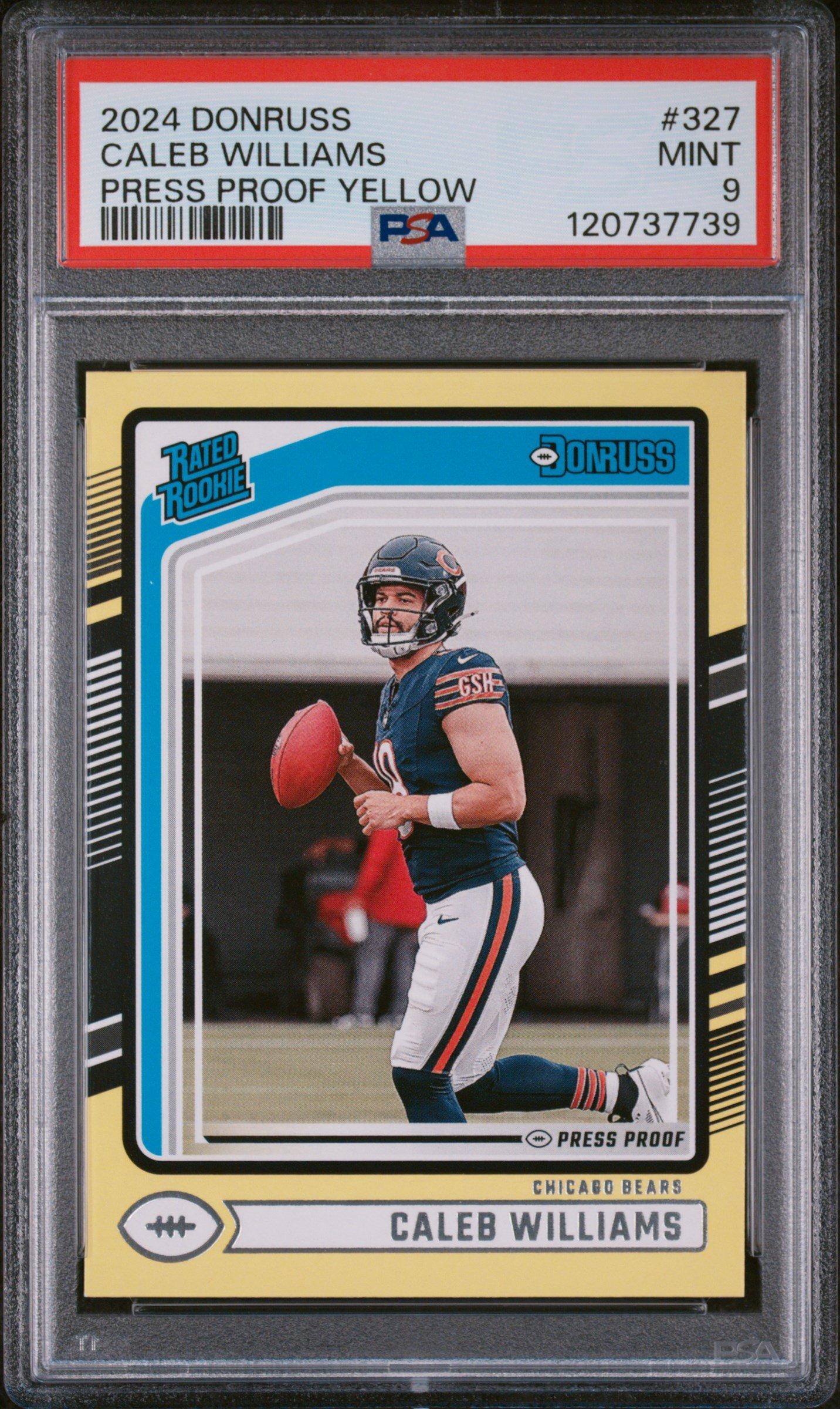 2024 Panini Donruss 327 Caleb Williams Press Proof Yellow PSA 9