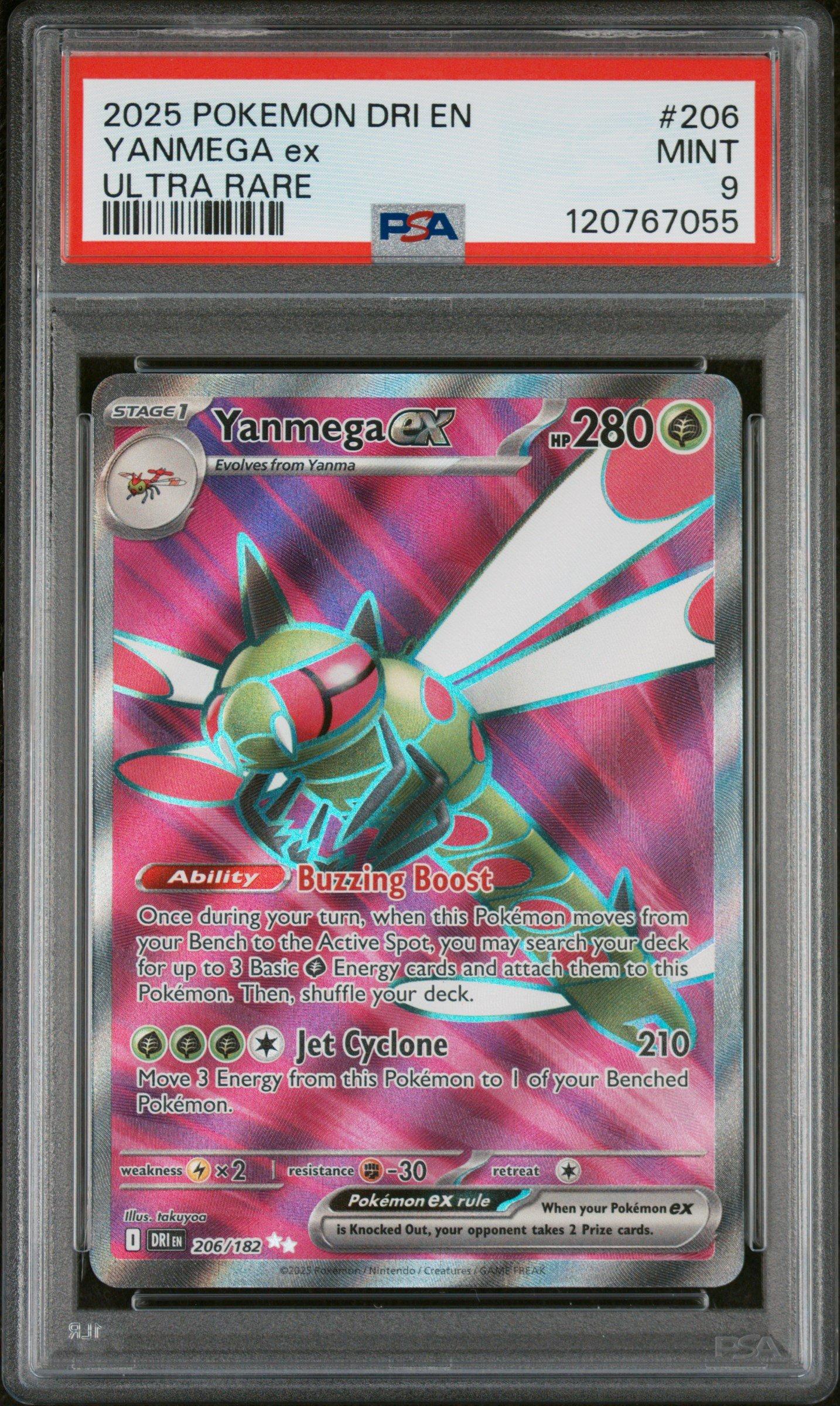 2025 Pokemon Dri En-destined Rivals 206 Yanmega Ex Ultra Rare PSA
