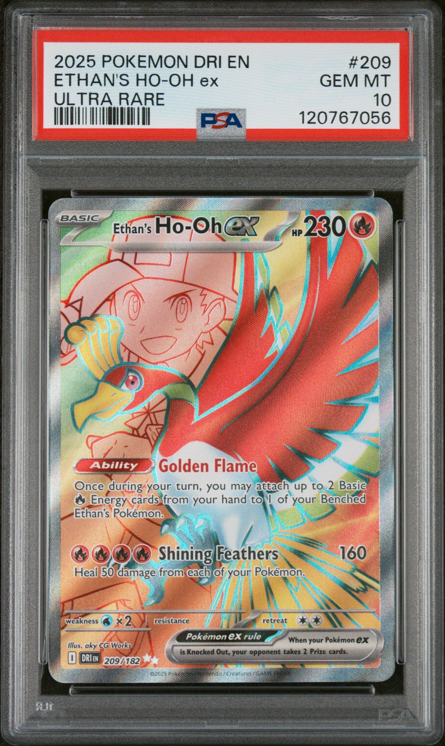 pokemon ho-oh card price Ethan's ex 2025 Destined Rivals Ultra Rare #209 PSA Authenticated 10 001/025 / Holo Rare Card Type / HP / Stage Ho-Oh 9/95 Holo Pokemon |