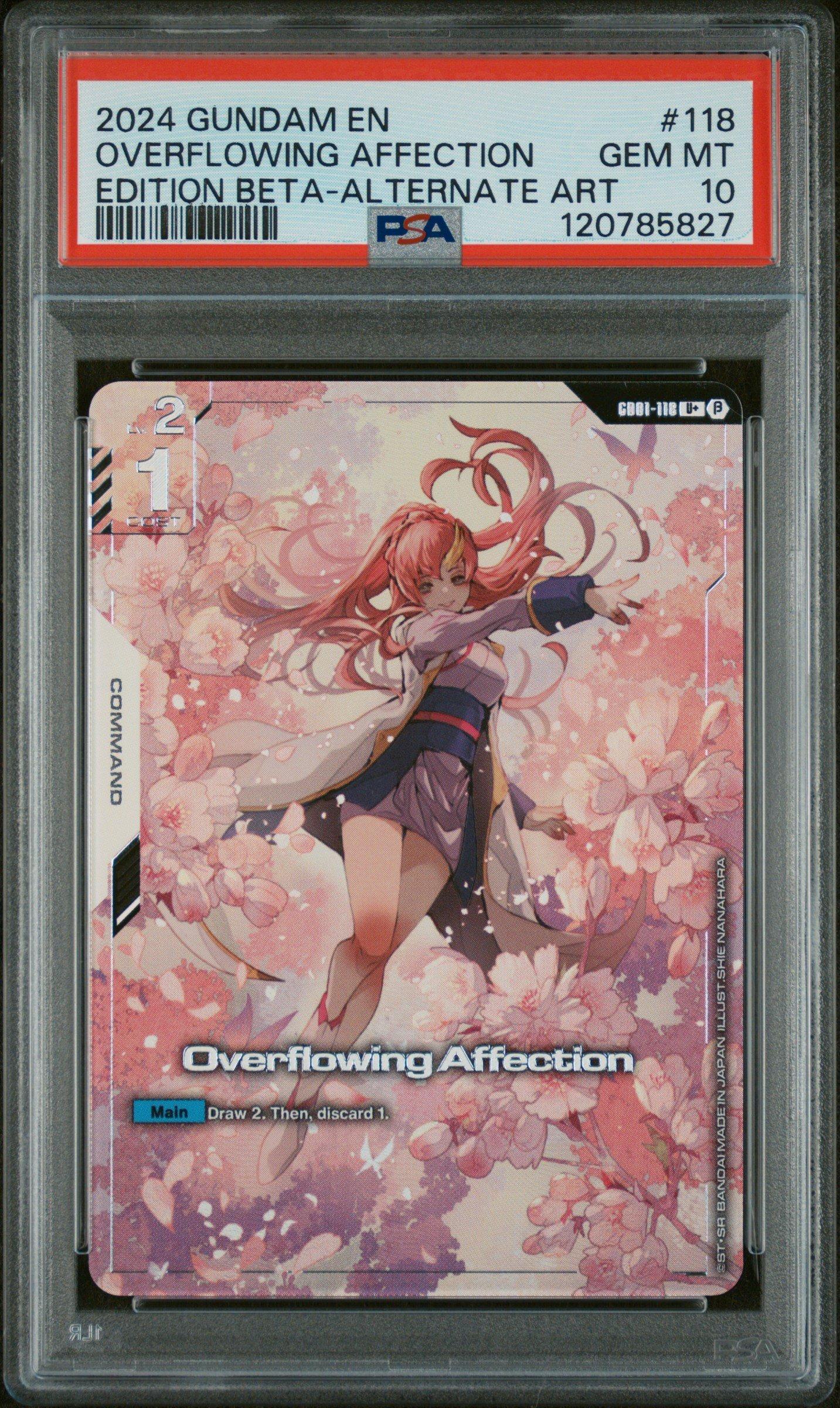 溢れる慈愛　psa10 GD01 JP FLOWING AFFECTION 2024 Gundam Edition Beta 118 Overflowing Affection Alternate Art