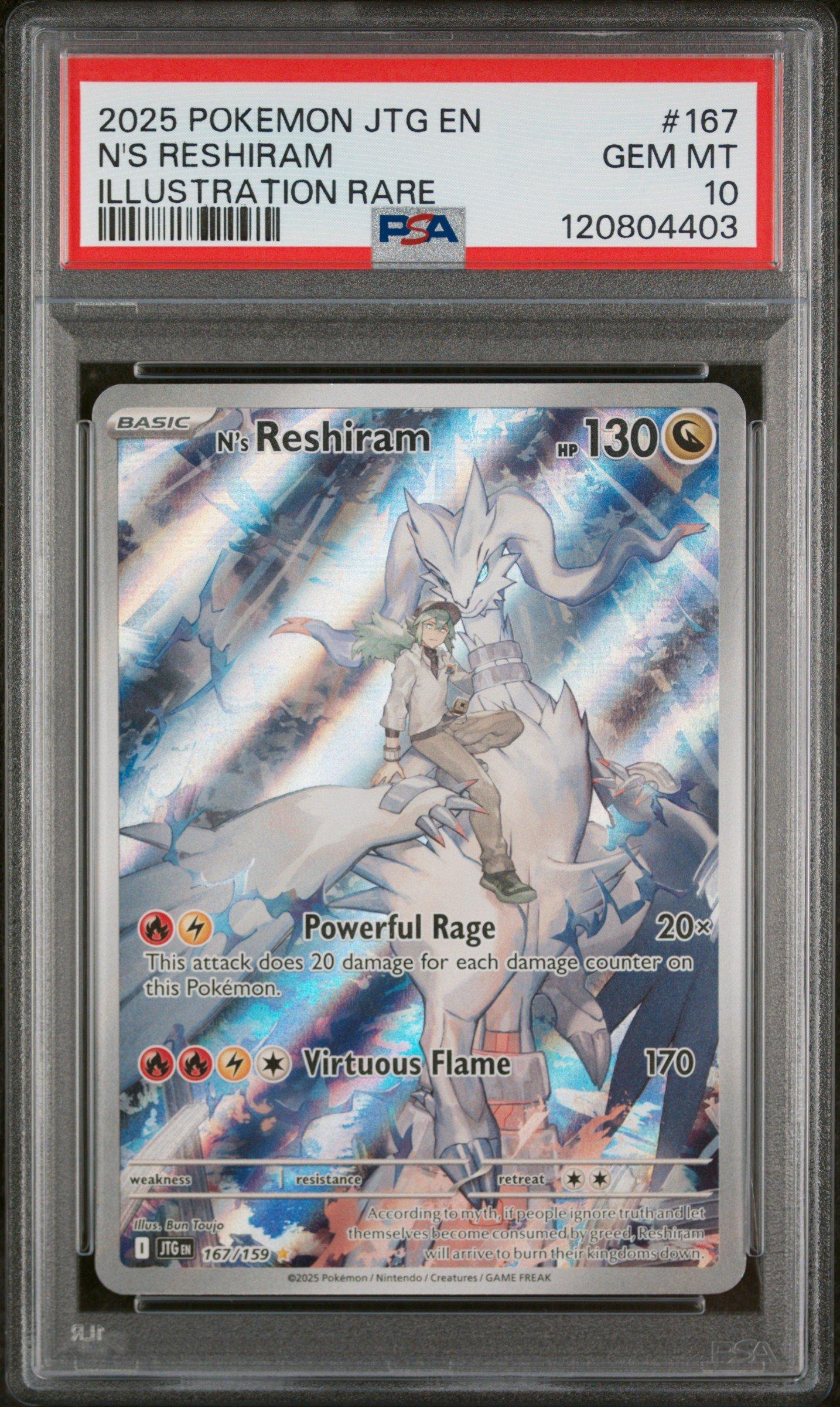 2025 Pokemon Jtg En-journey Together 167 N's Reshiram Illustration