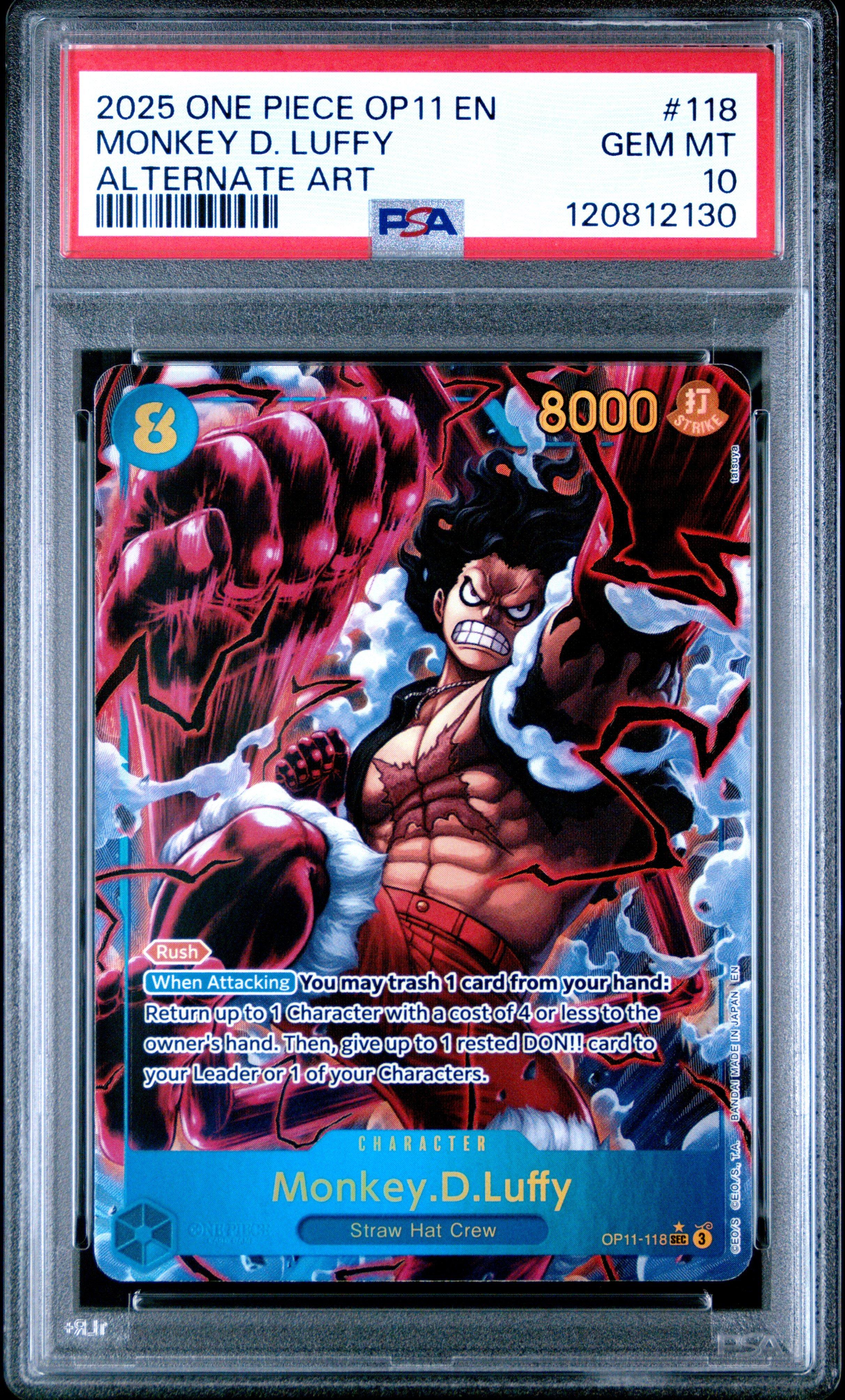 2025 One Piece Op11-a Fist Of Divine Speed 118 Monkey D. Luffy