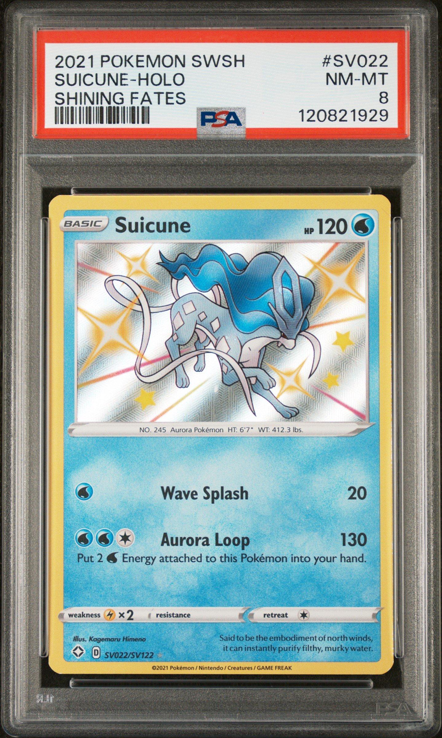 2021 Pokemon Sword & Shield Shining Fates Sv022 Suicune-holo PSA 8