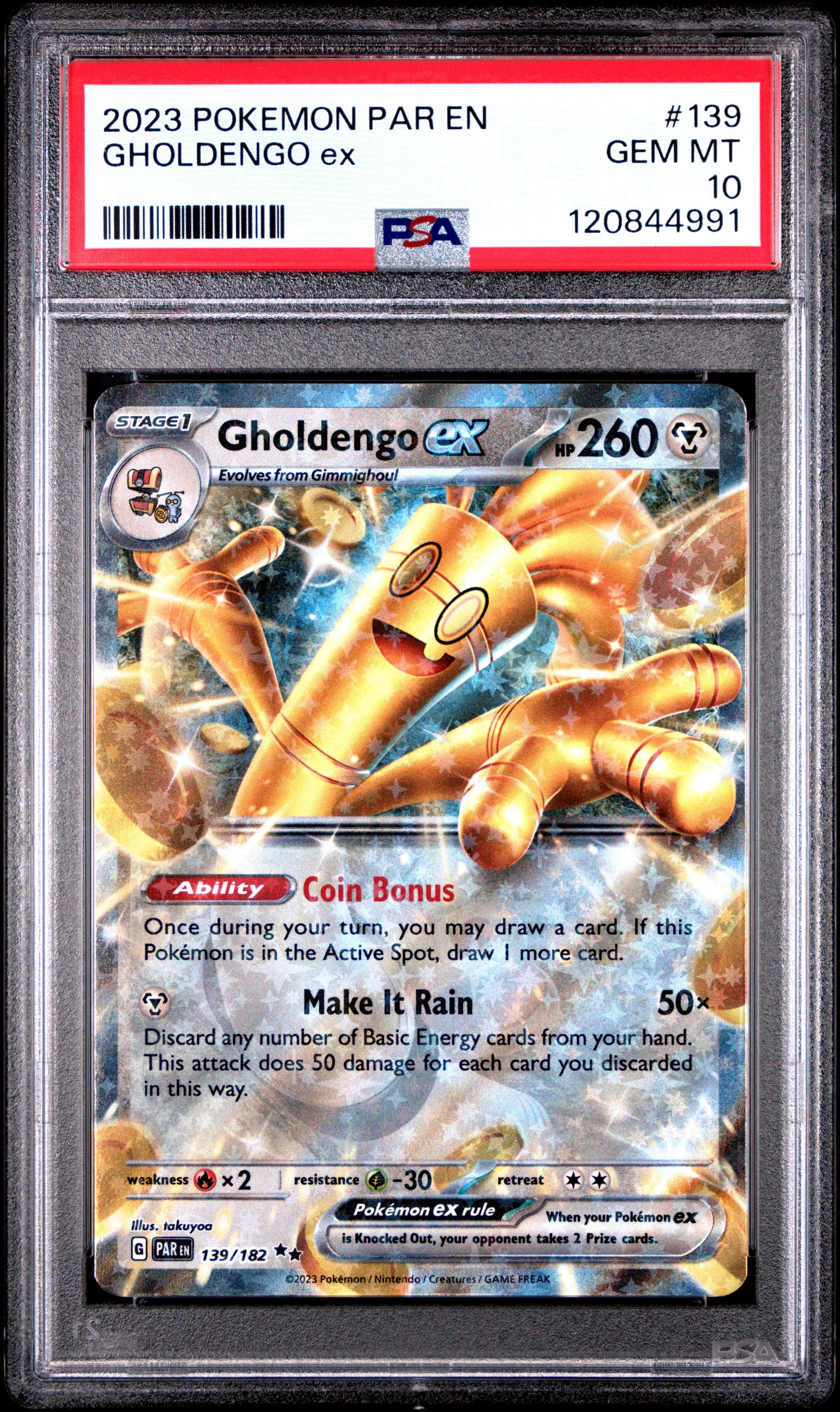2023 Pokemon Par En-paradox Rift 139 Gholdengo Ex PSA 10 Graded