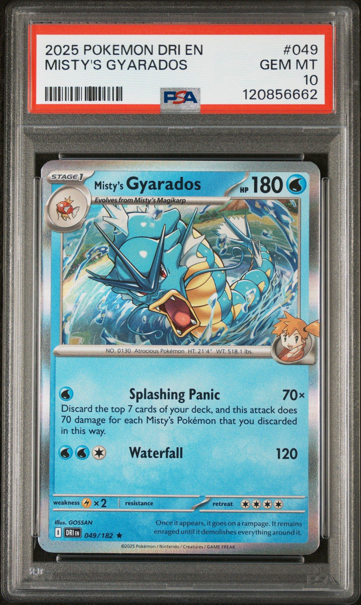 2025 Pokemon Dri En-destined Rivals 049 Misty's Gyarados PSA 10