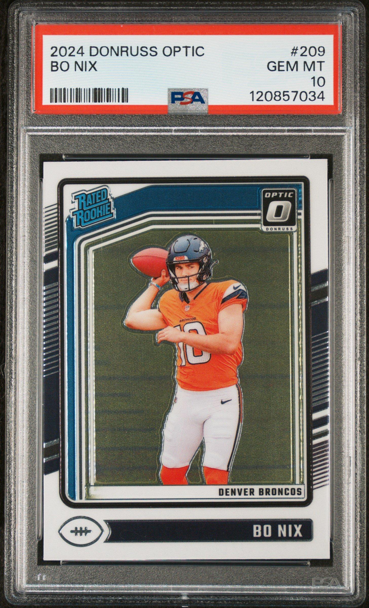 2024 Panini Donruss Optic 209 Bo Nix PSA 10