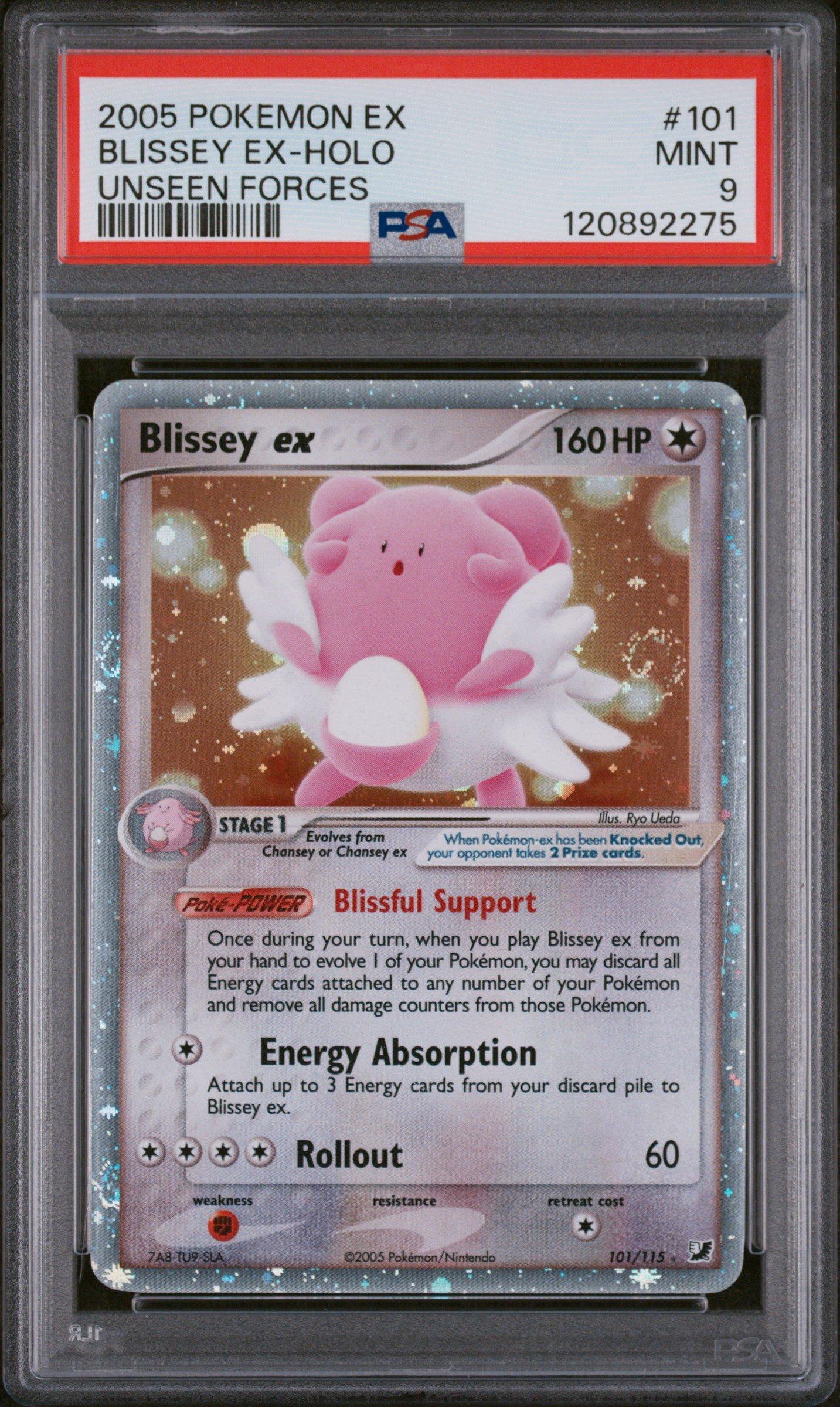 2005 Pokemon Ex Unseen Forces 101 Blissey Ex-holo PSA 9