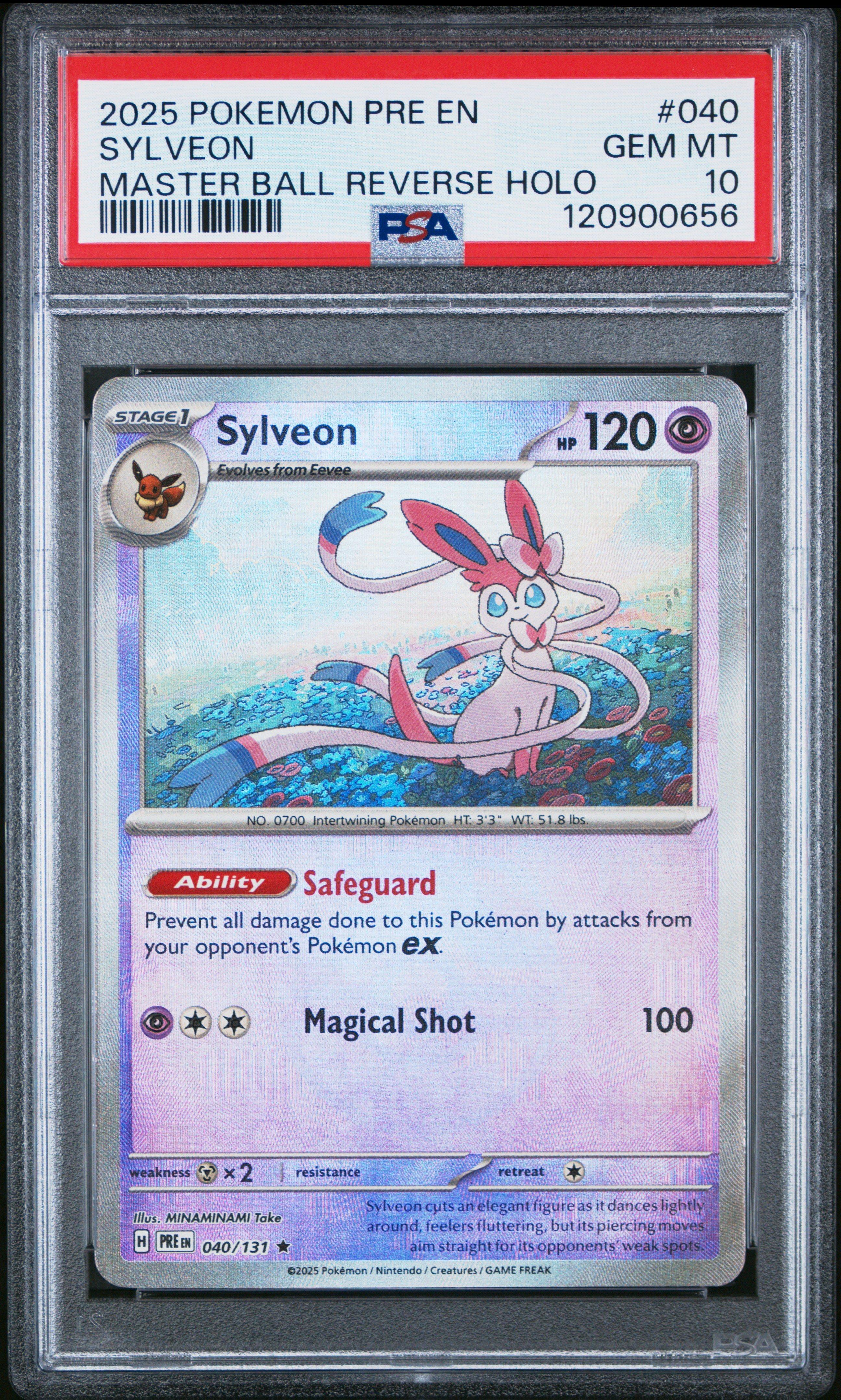 2025 Pokemon Pre En-prismatic Evolutions 040 Sylveon Master Ball