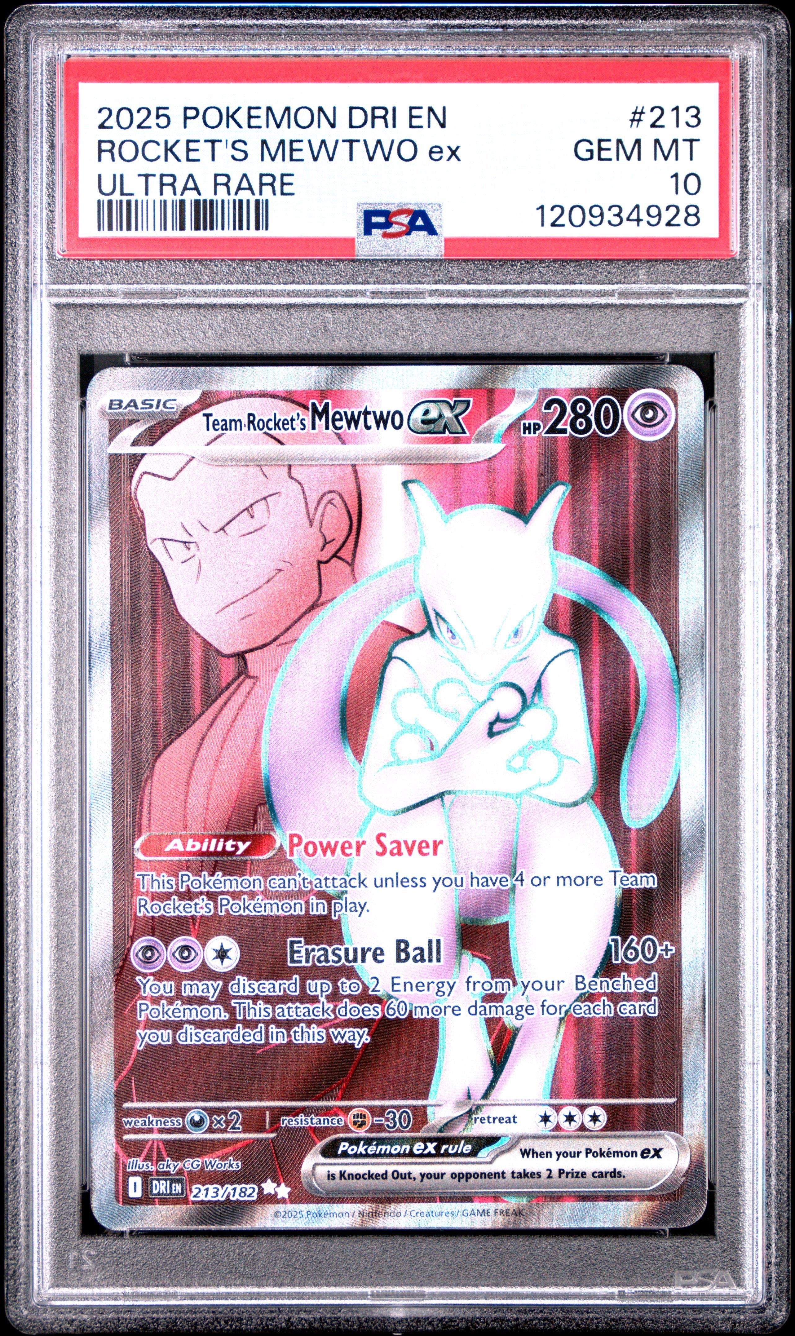 2025 Pokemon Dri En-destined Rivals 213 Team Rocket's Mewtwo Ex