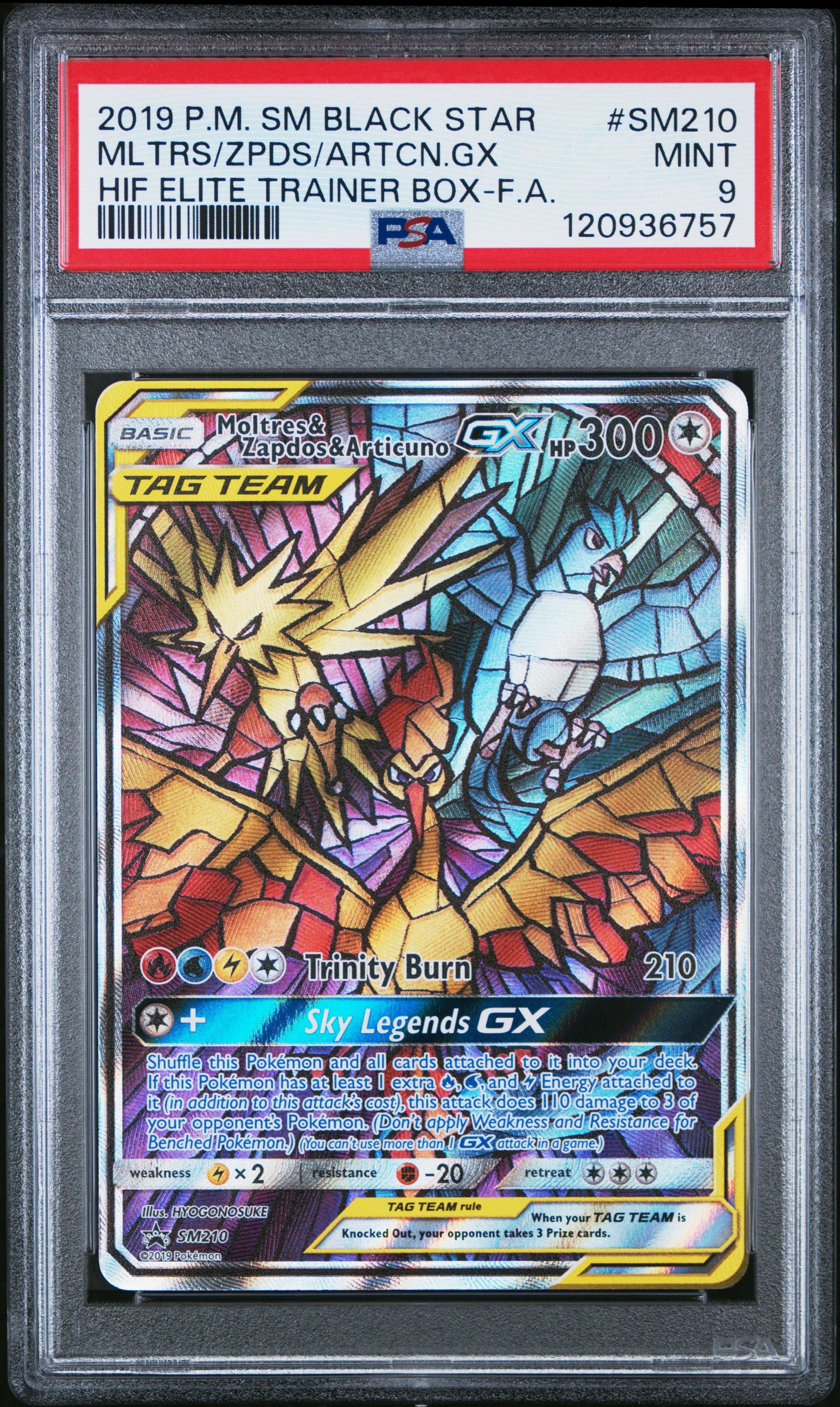 2019 Pokemon Sm Black Star Promo Sm210 Full Art/moltres & Zapdos