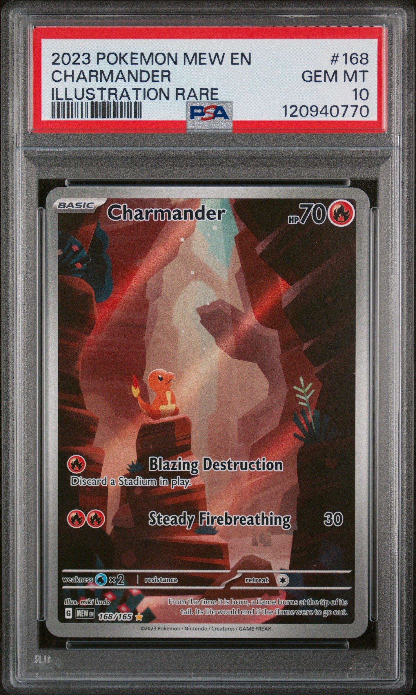2023 Pokemon Mew En-151 168 Charmander Illustration Rare PSA 10