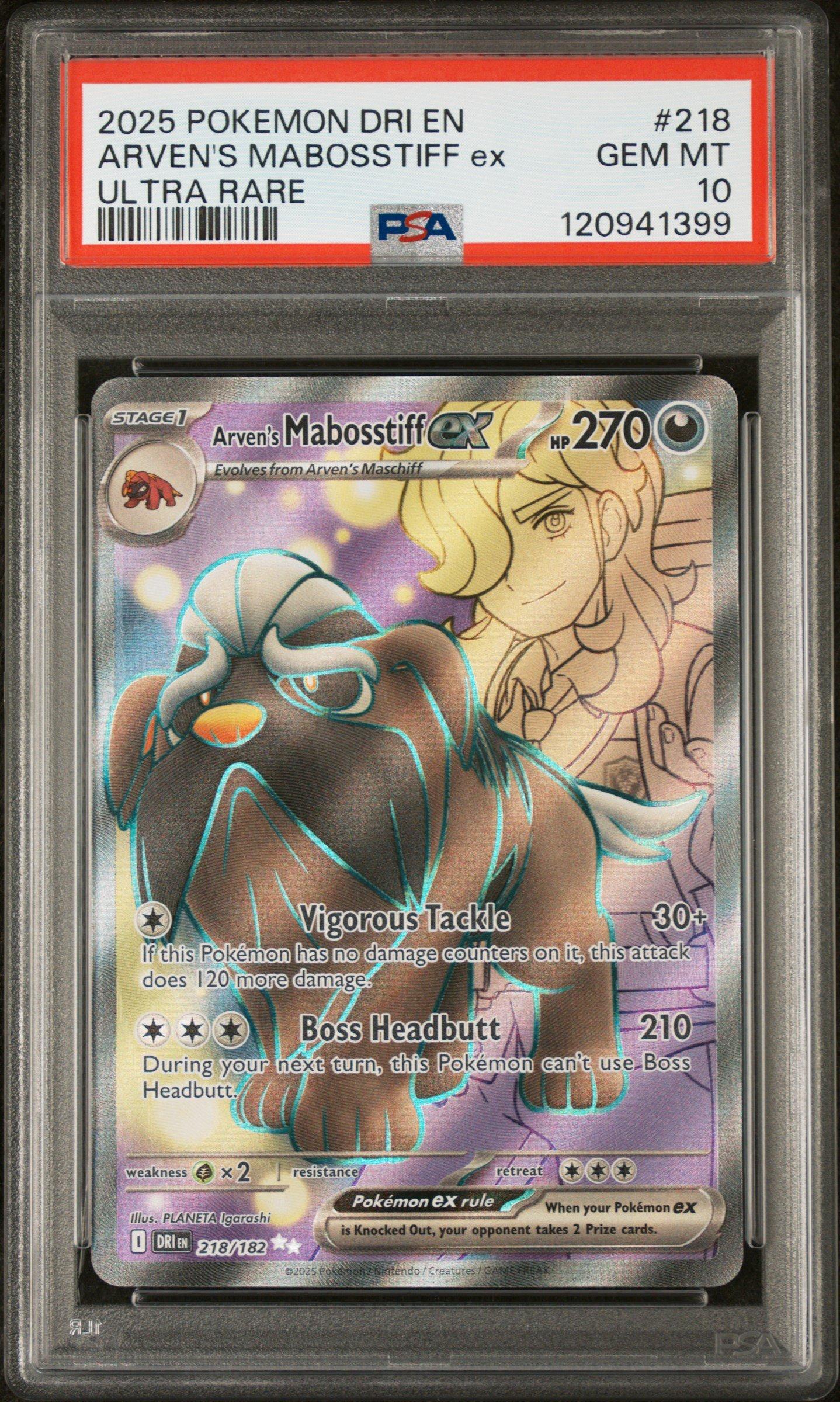 2025 Pokemon Dri En-destined Rivals 218 Arven's Mabosstiff Ex
