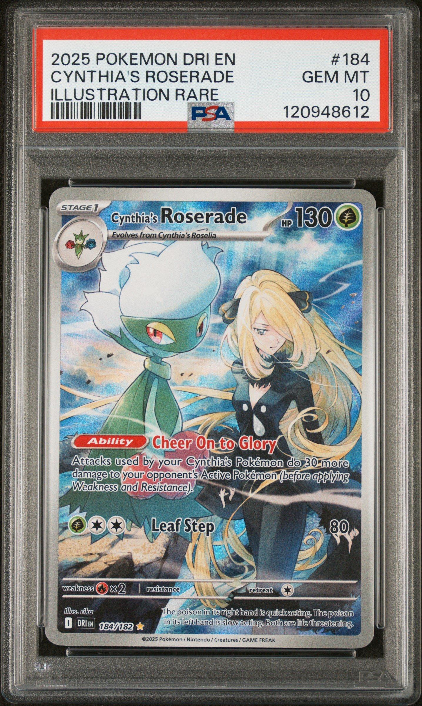 ポケモンカードゲーム Cynthia's Roserade ART RARE 2025 2025 Pokemon Dri En-destined Rivals 184 Cynthia's Roserade