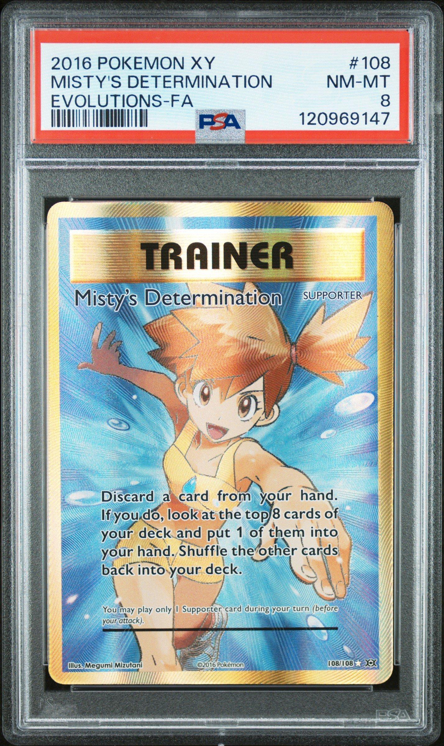 2016 Pokemon Xy Evolutions 108 Full Art/misty's Determination PSA