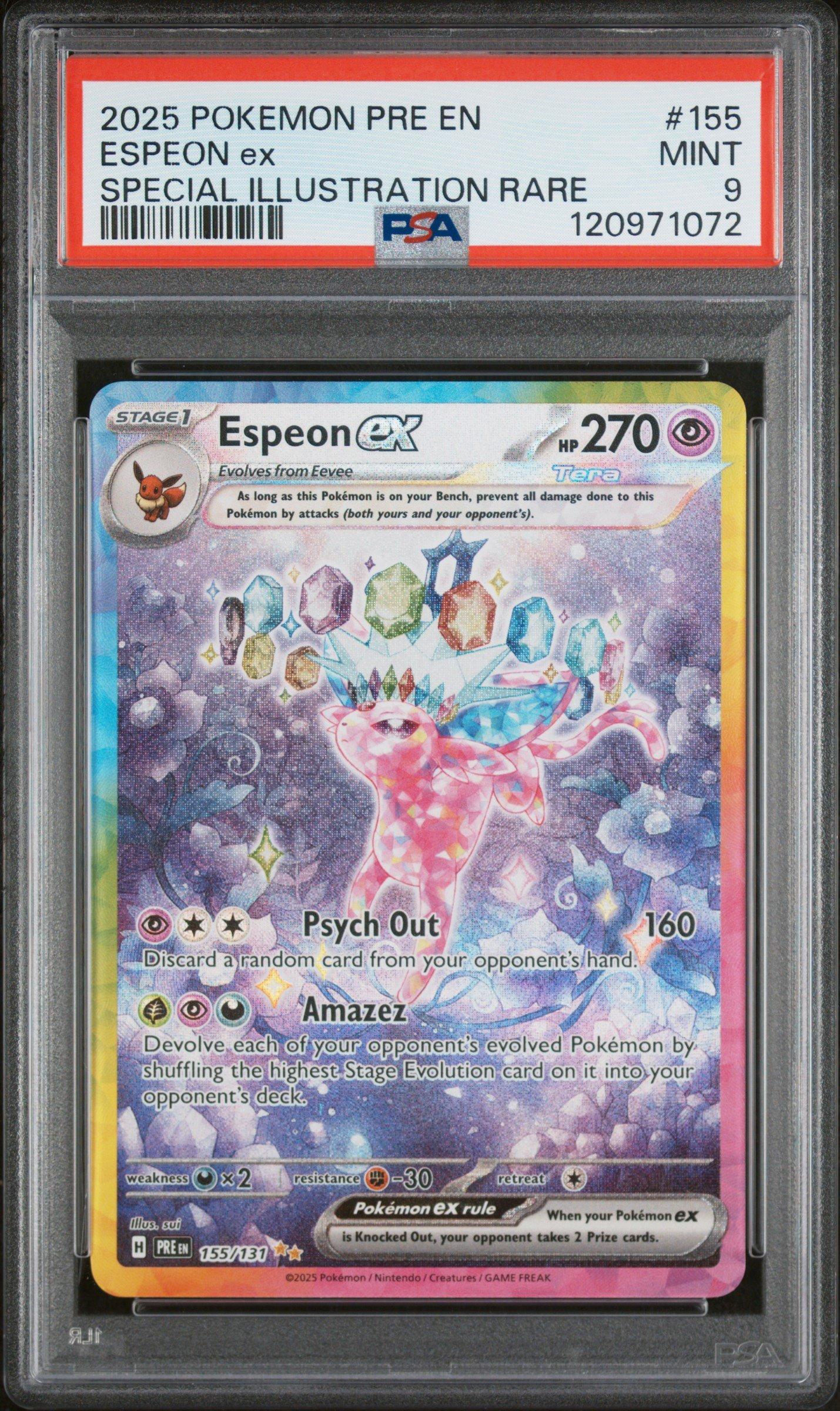 2025 Pokemon Pre En-prismatic Evolutions 155 Espeon Ex Special