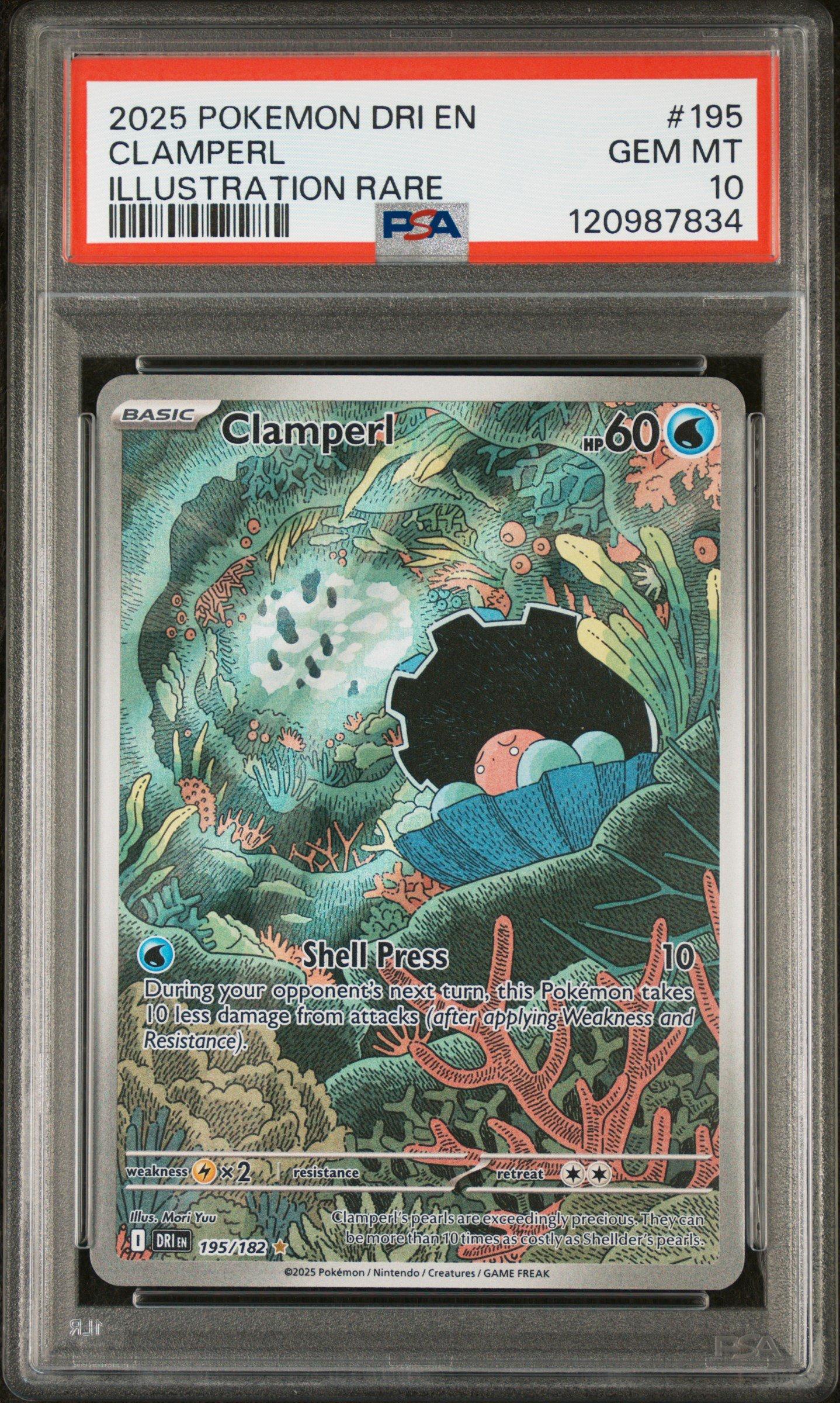 2025 Pokemon Dri En-destined Rivals 195 Clamperl Illustration Rare